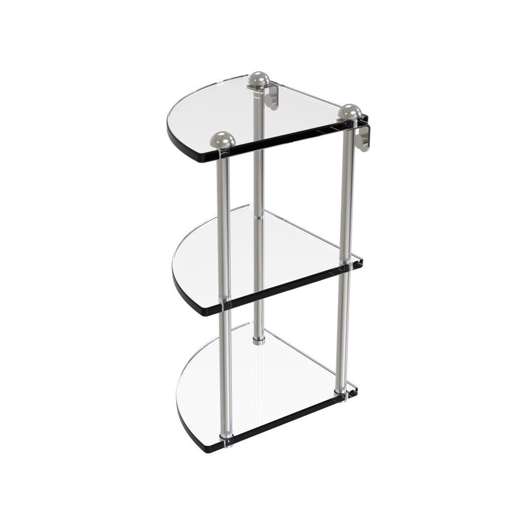 Allied Brass RC-6-SN Satin Nickel 3 -Tier Wall mount Corner Bathroom Shelf ( 8-in x 15-in x 8-in )