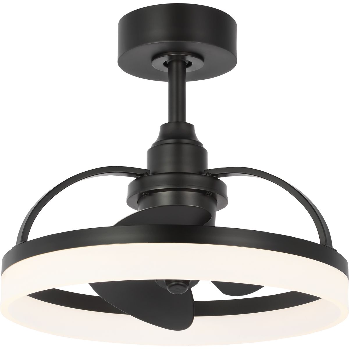 Matte Black 20" LED Ceiling Fan with Remote and Light