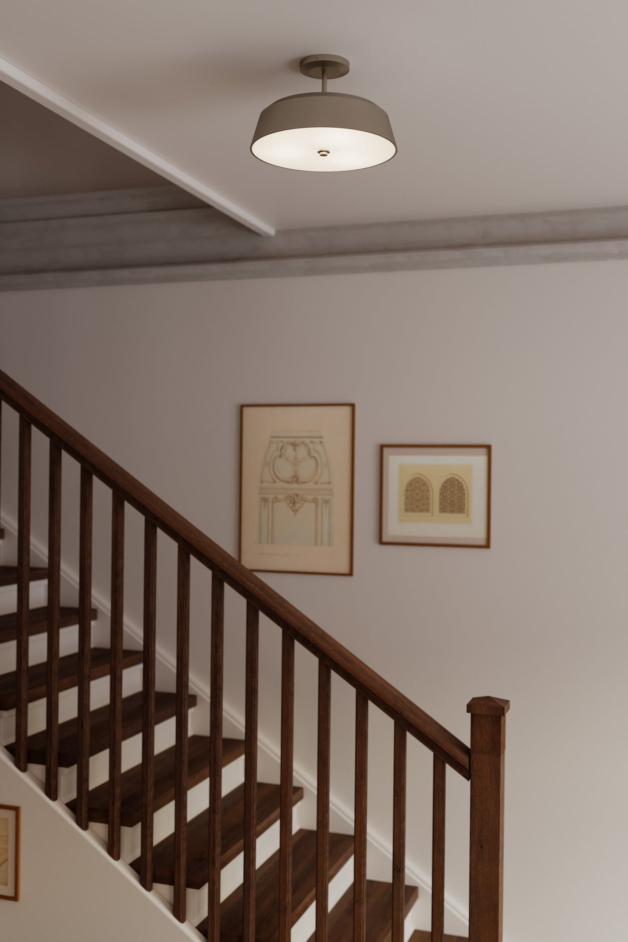 Minka Lavery Trellwyn 15-in Brushed Nickel Indoor 3 -Light Semi-flush Mount Light with Etched Glass