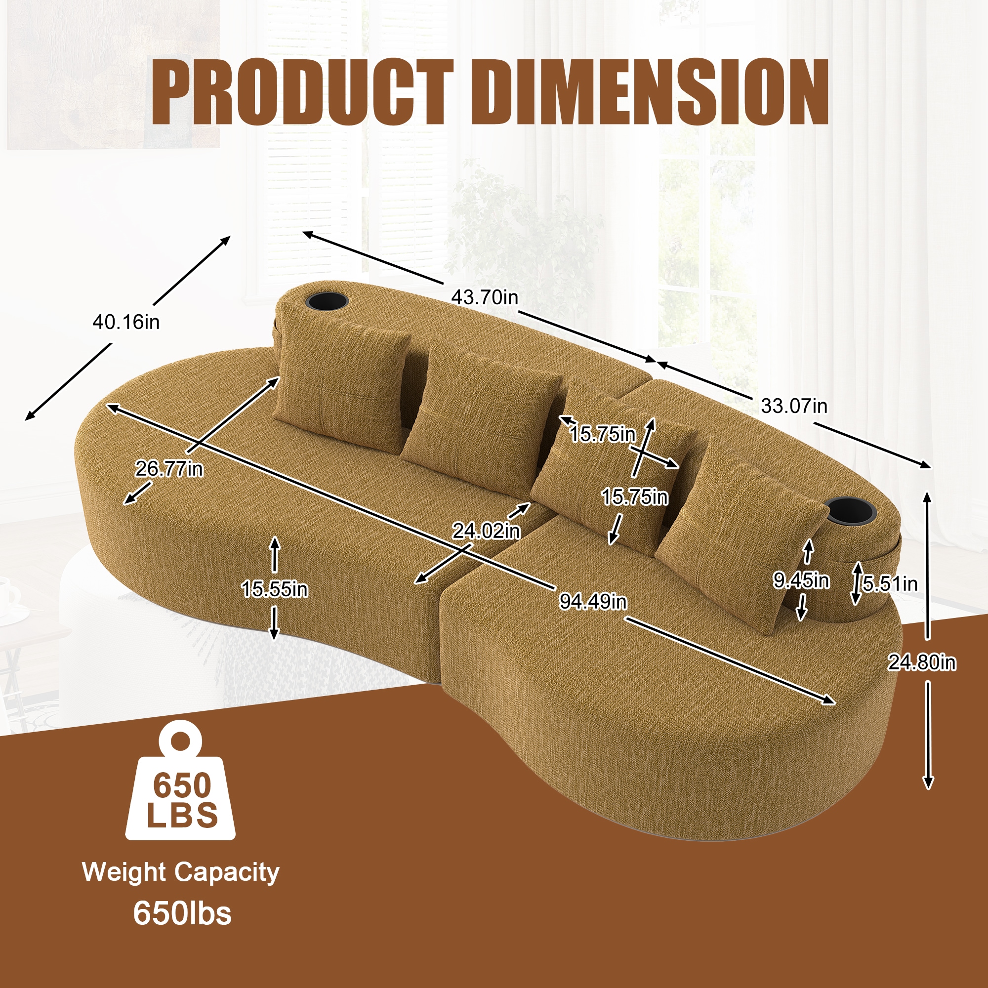 Tinyhomie LW-Y-OR-9435 Sofas-Loveseats - View #6