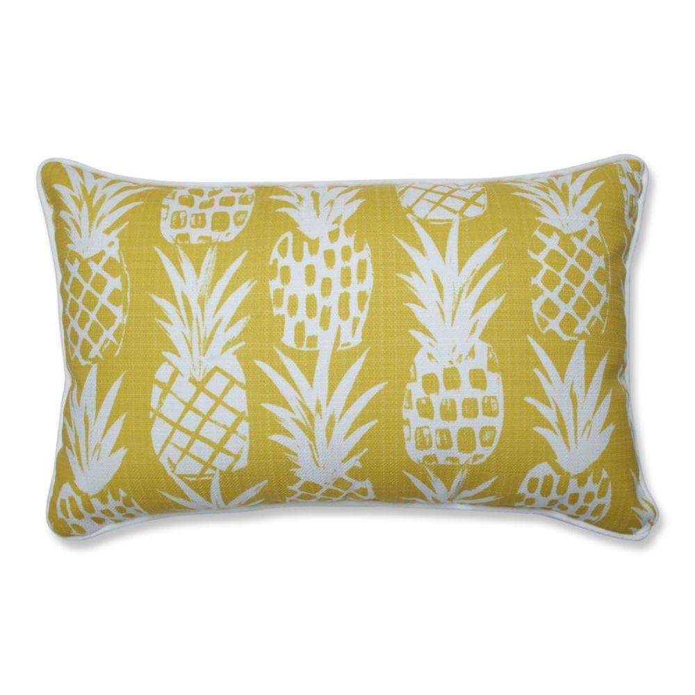 Pillow Perfect 640457 Pineapple 2-Piece 11-1/2-in x 18-1/2-in Yellow Indoor Decorative Pillow
