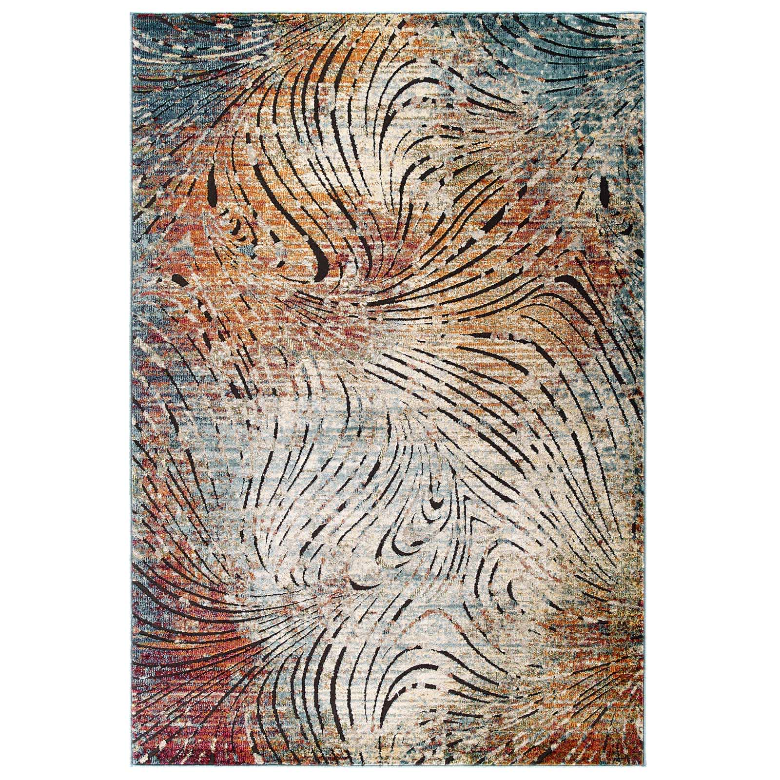 Modway  Tribute Ember Contemporary Modern Vintage Mosaic 5-ft x 8-ft Area Rug in Multicolored
