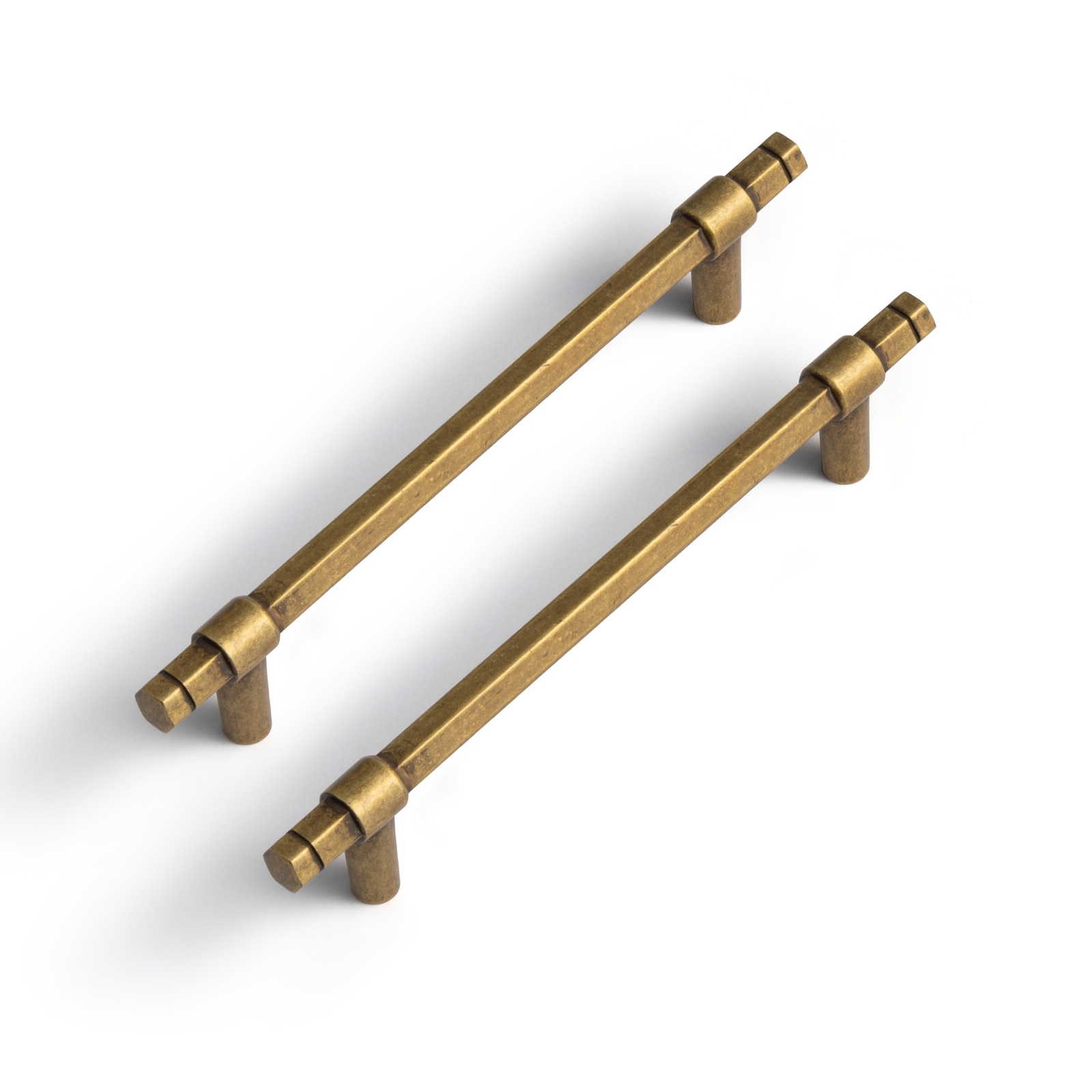 Miaokesen 9598GT-128 5-1/16-in , 128mm Center to Center Antique Brass Cylindrical Handle 6 -Pack