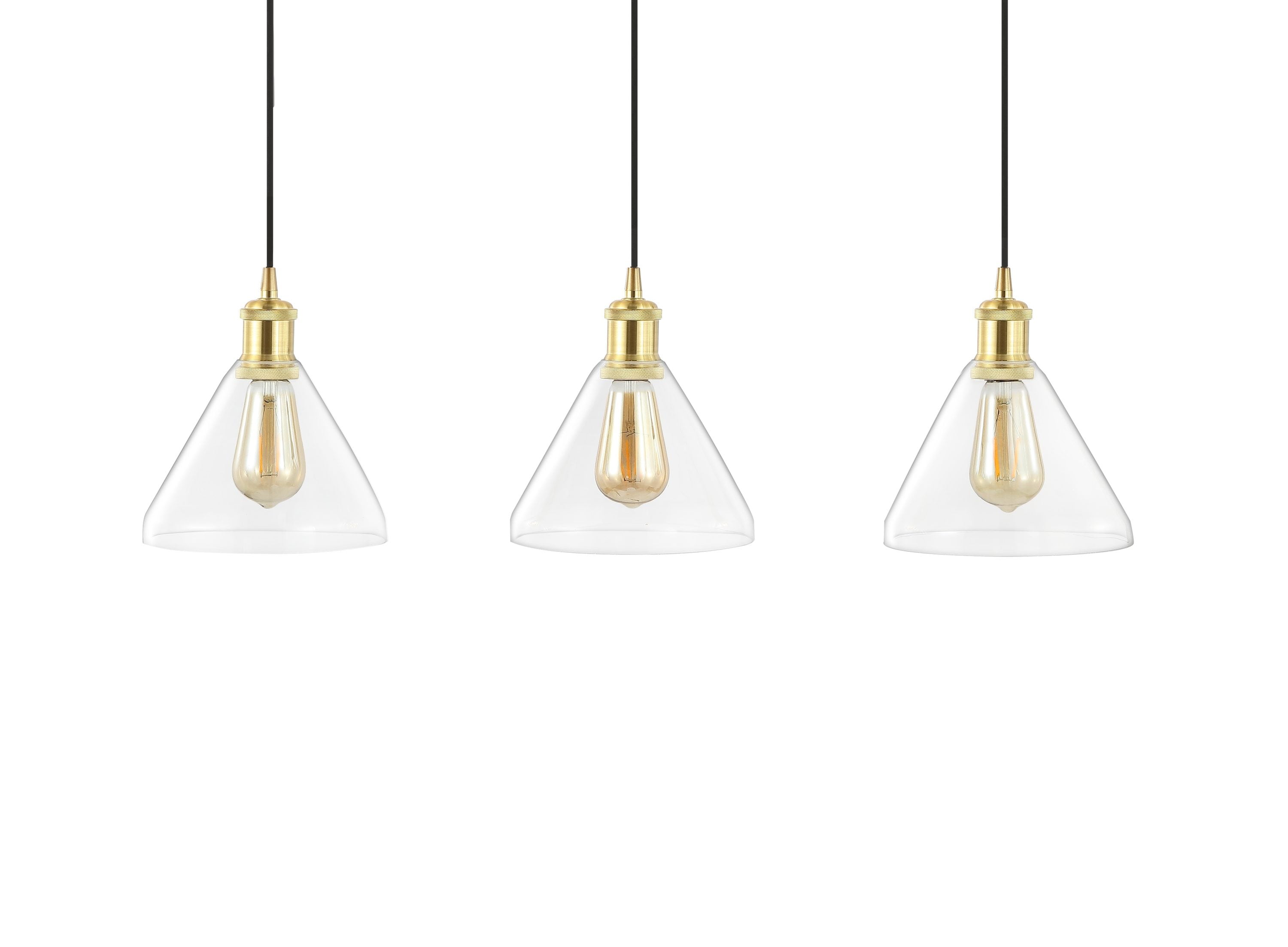 Kiawah Island Brushed Gold 30.5" LED Linear Pendant with Clear Glass