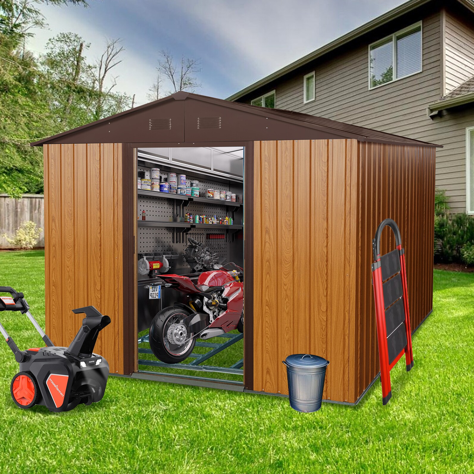 Poinic YURDS-011CF Metal-Storage-Buildings-Sheds - View #7