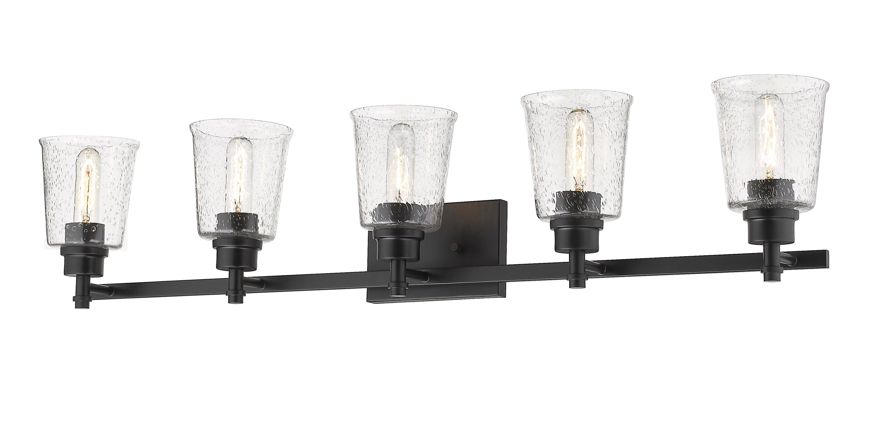 Z-Lite Bohin 41-in 5-Light Matte Black Modern/Contemporary Vanity Light ...