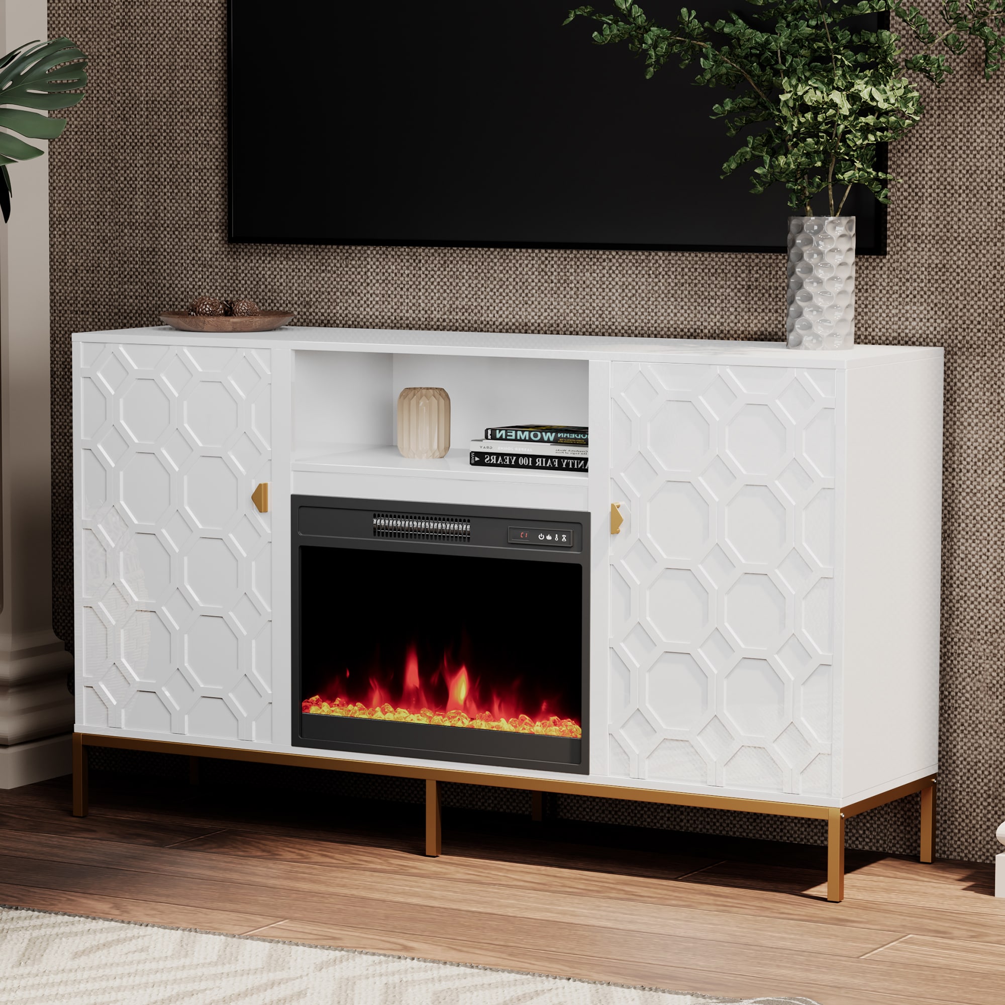 Clihome CL-JH0523-WH Electric-Fireplaces - View #2