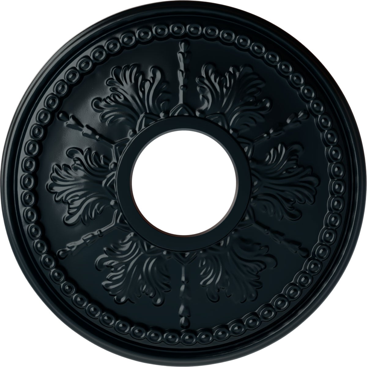 Ekena Millwork CM13TINSF Tirana 13.875-in W x 13.875-in L Painted Night Shade Polyurethane Whole Ceiling Medallion