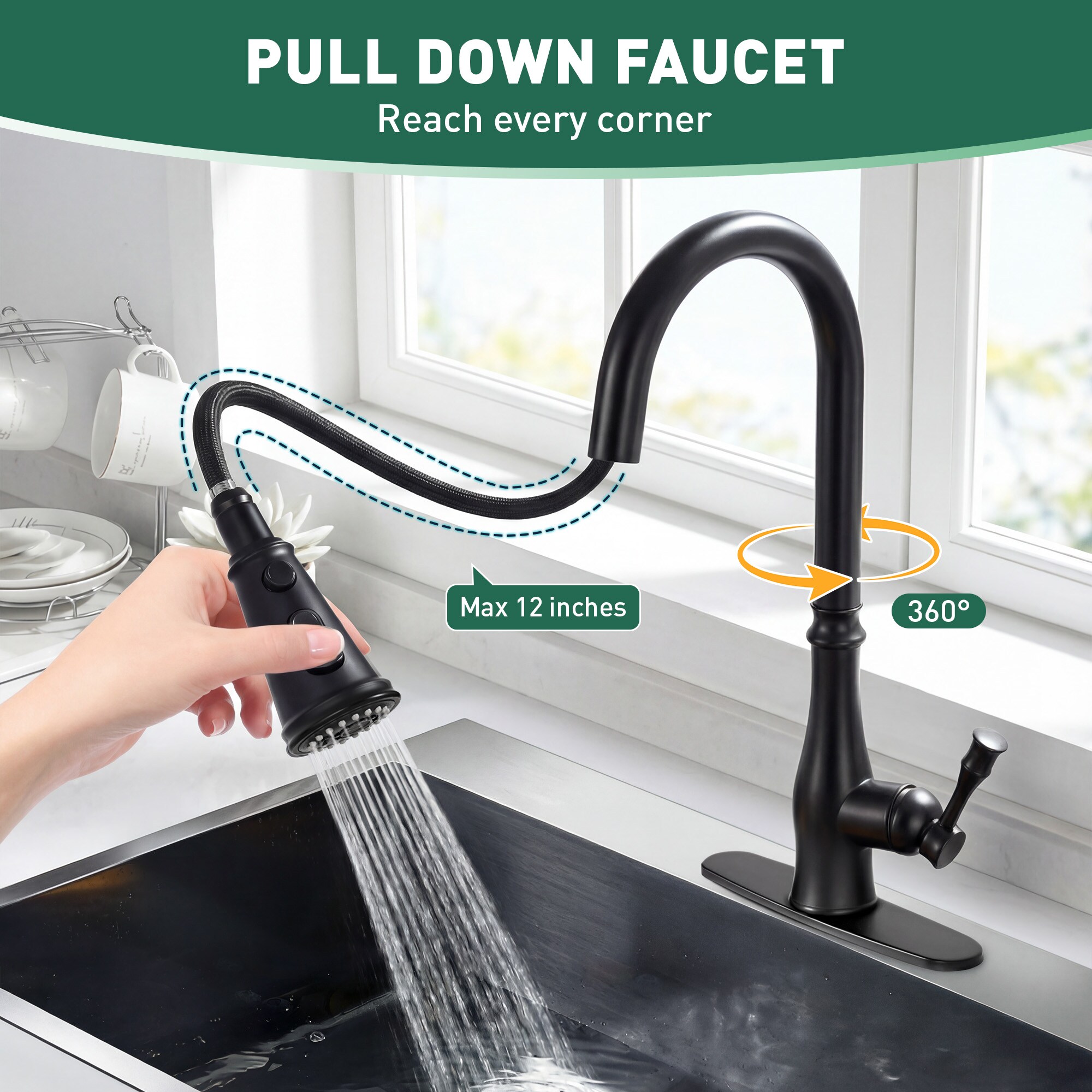 Nauxus NX-SS77324-BK Kitchen-Faucets - View #3