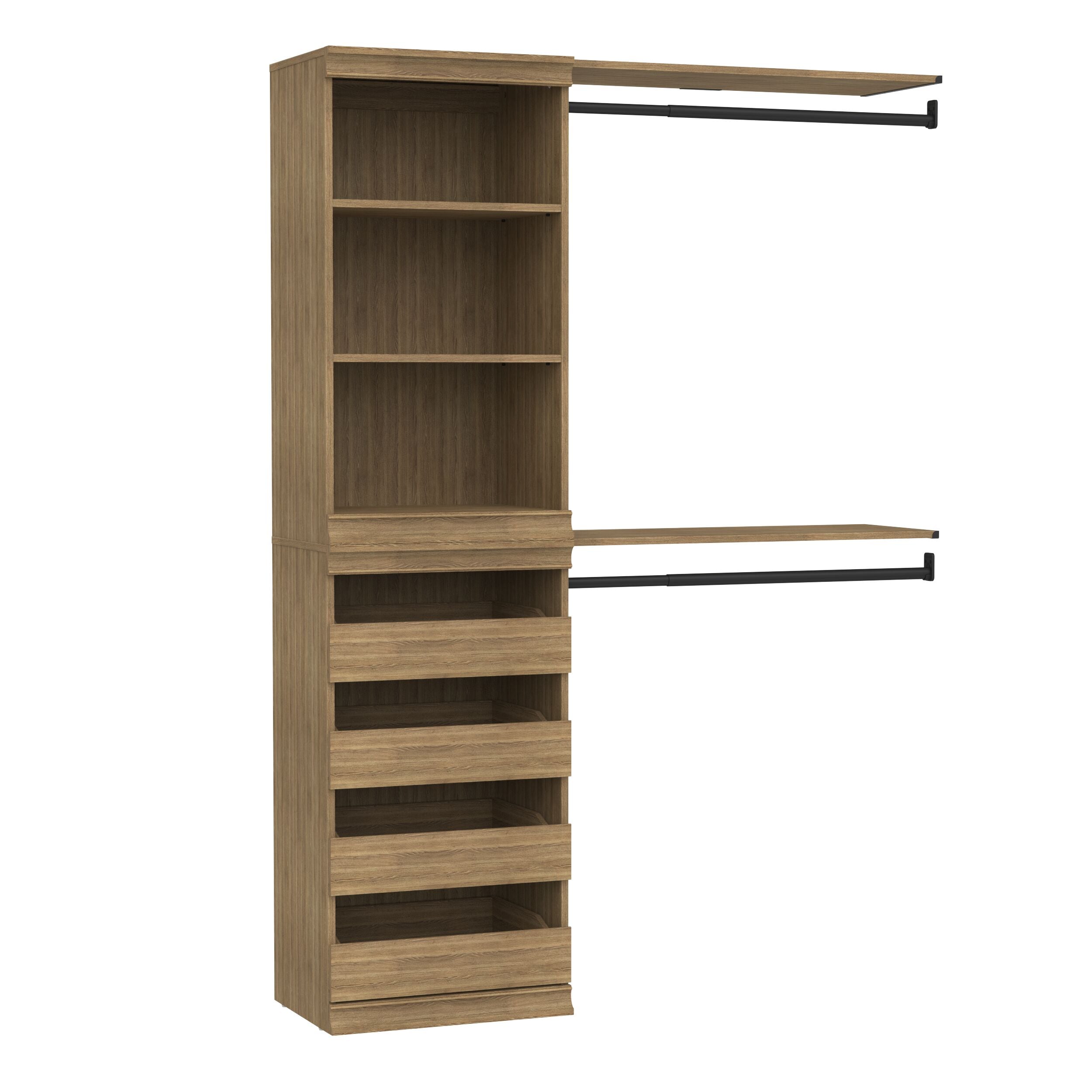 ClosetMaid 10000-05798 4.78-ft to 4.78-ft W x 6.7-ft H Sand Solid Shelving Wood Closet System