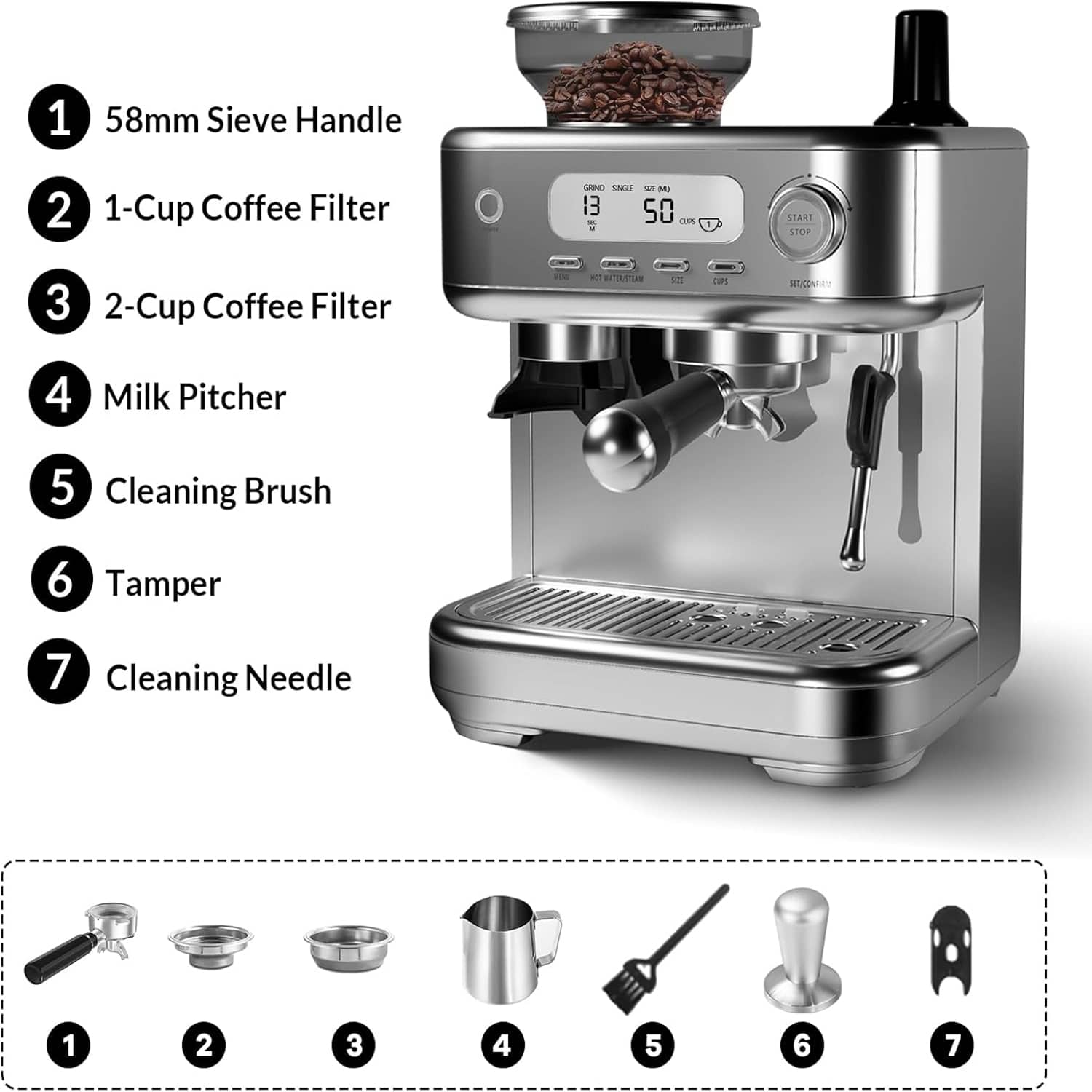 Qeetex LSHQQPHO-0ZRKMFUG Espresso-Machines - View #7