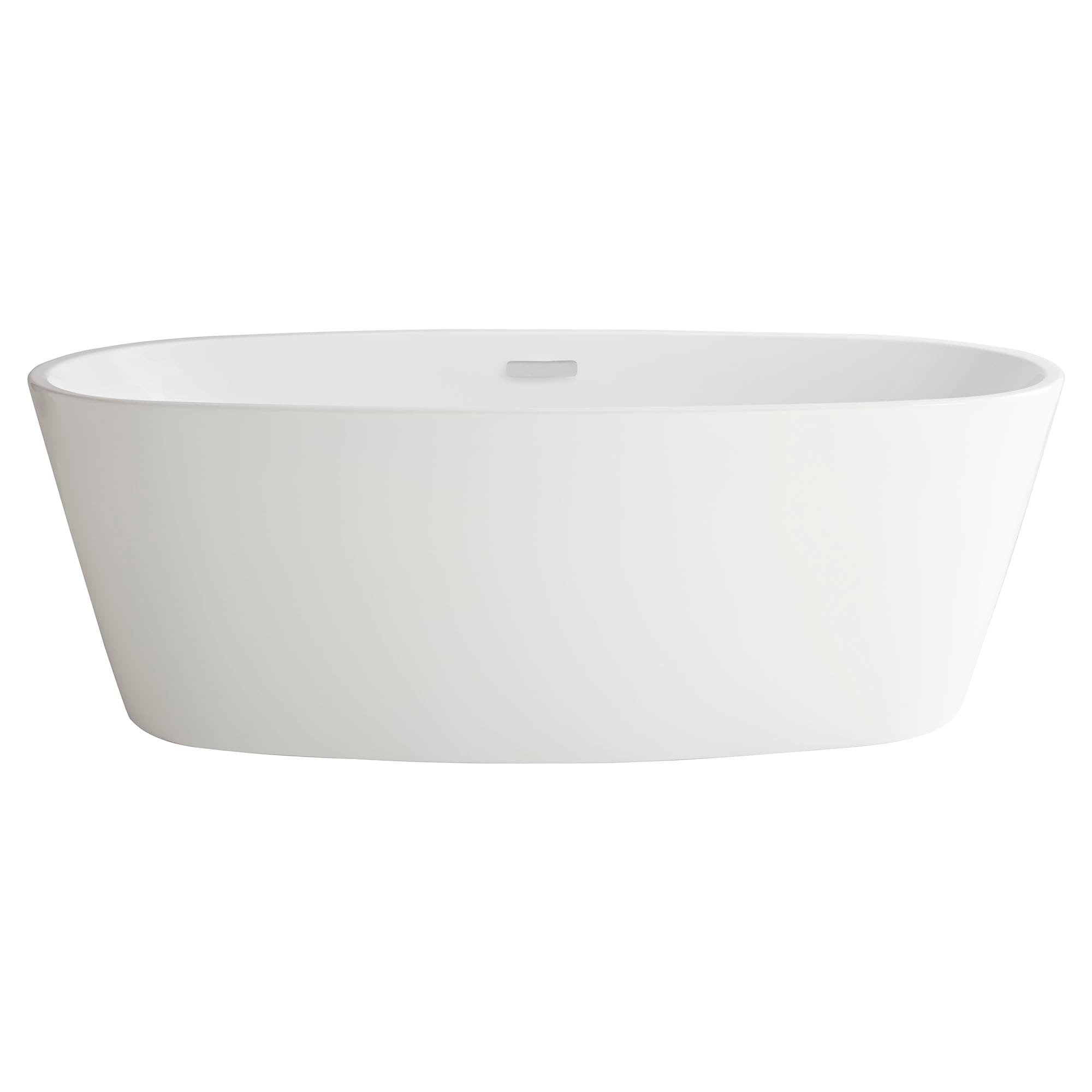 American Standard 2765034.020 Coastal Serin 31.25-in x 68.75-in White Acrylic Oval Freestanding Soaking bathtub ( Center Drain )