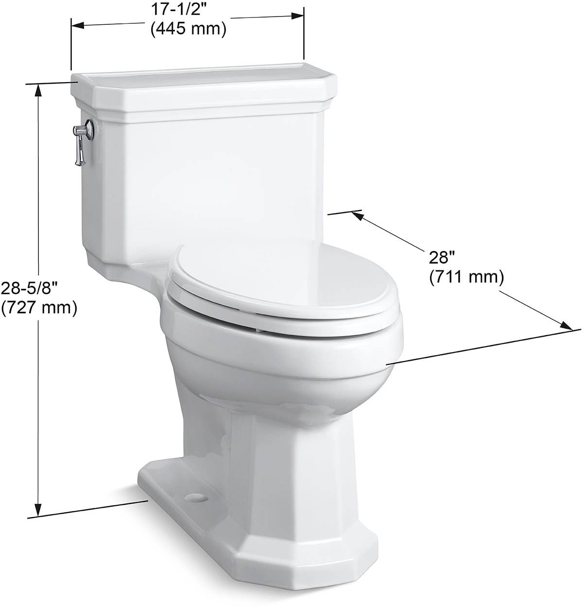 KOHLER Kathryn White Elongated Chair Height WaterSense Toilet 12-in ...