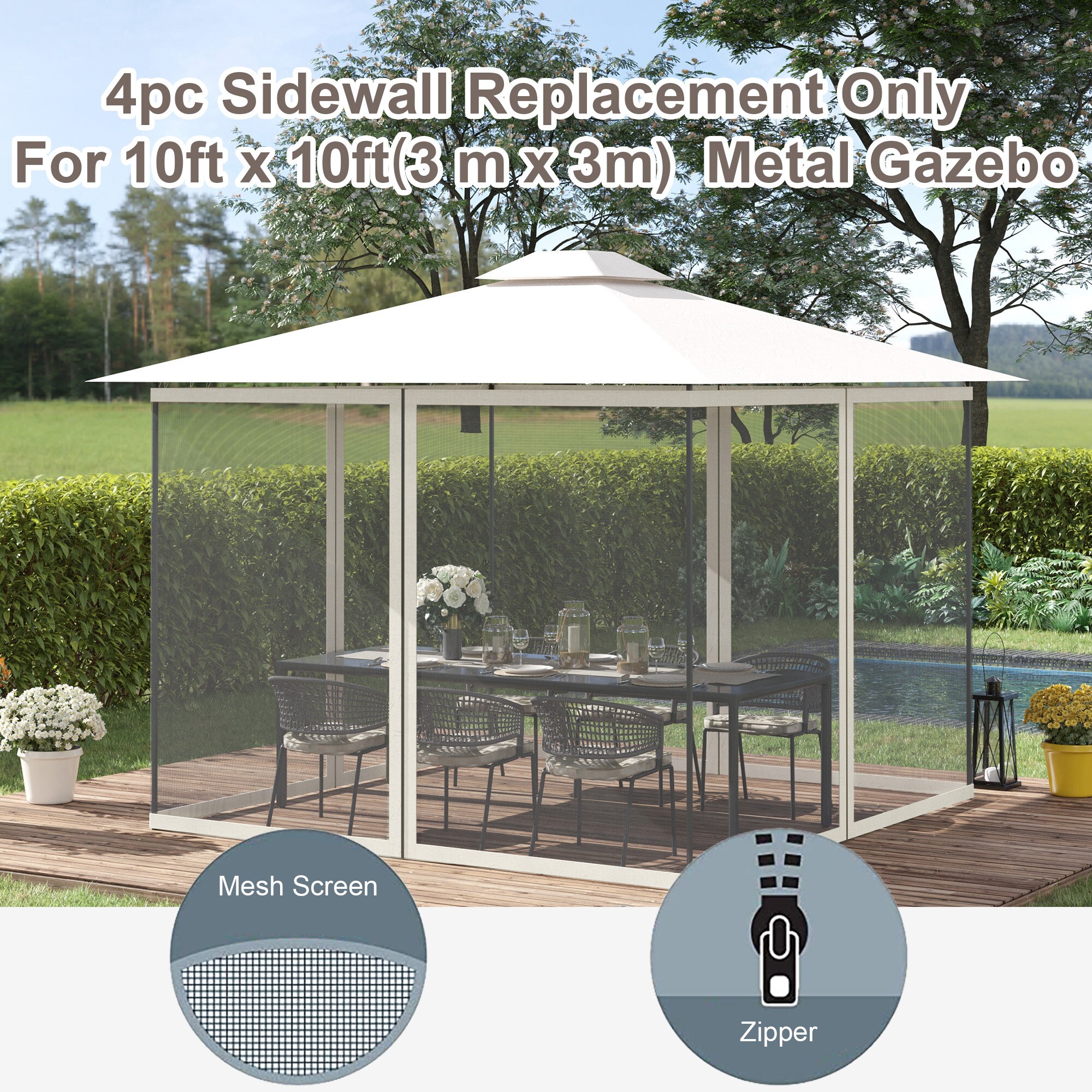 Outsunny 84C-142WT Wood-Resin-Gazebos - View #4