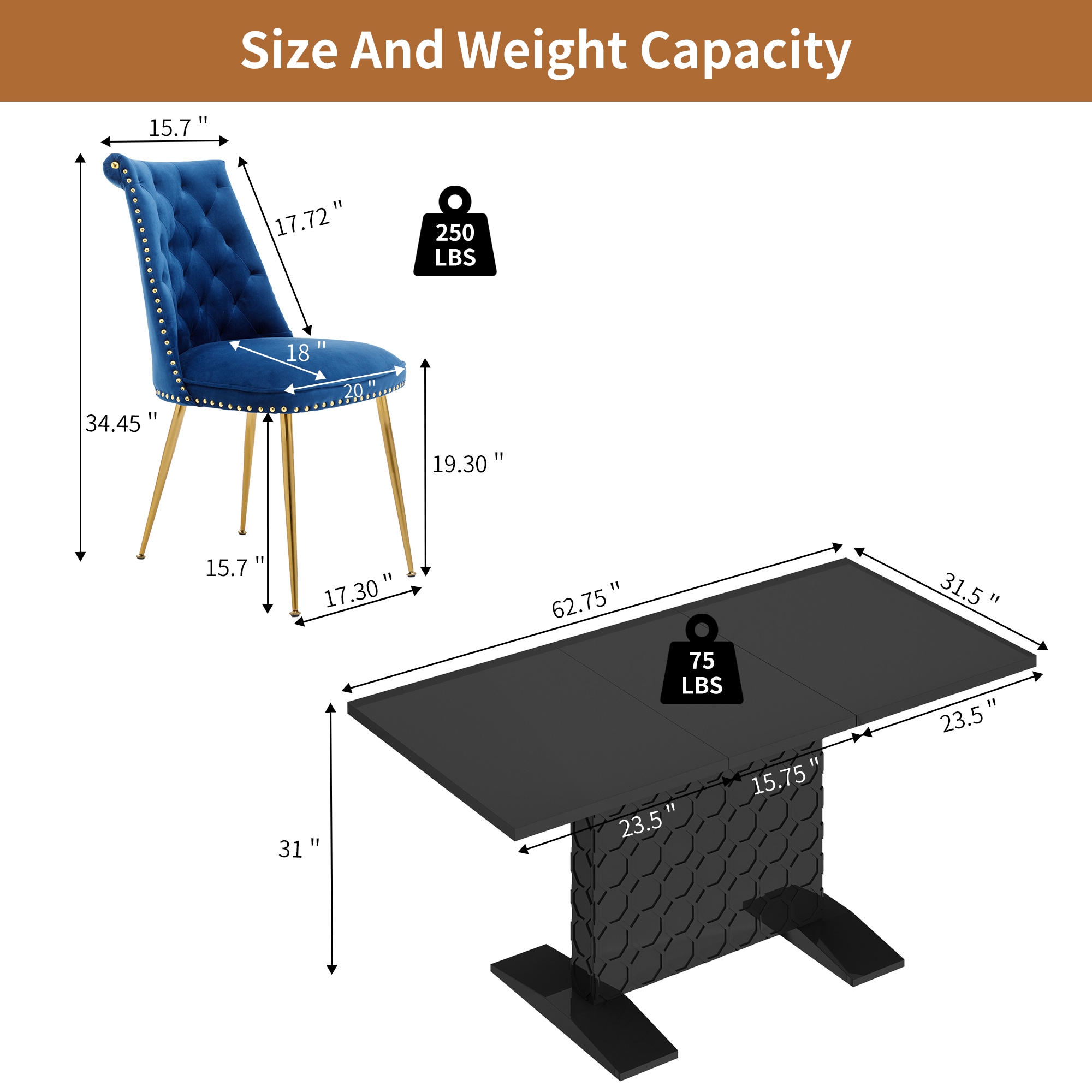 Clihome CL-ST1-BK703NY Dining-Sets - View #7