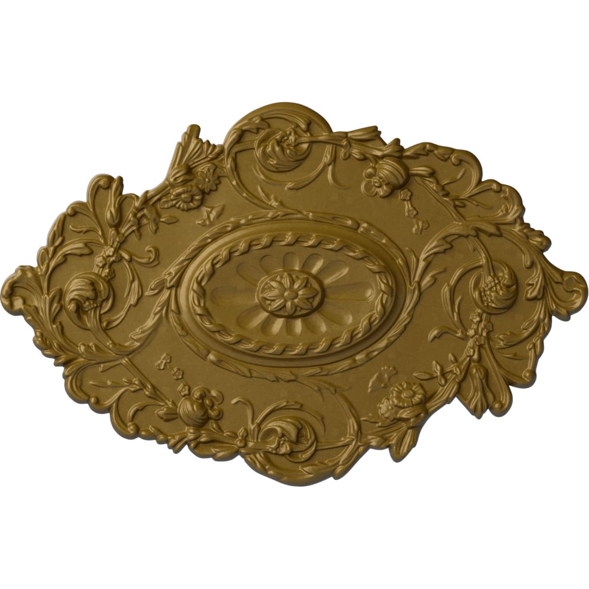 Ekena Millwork CM30SGGLS Strasbourg 20-in W x 30.5-in L Painted Gold Polyurethane Whole Ceiling Medallion