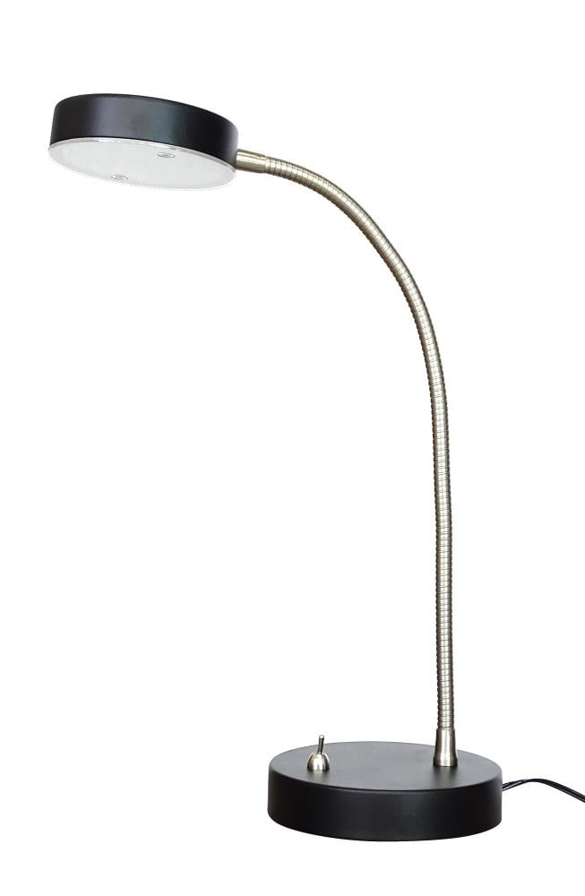 Style Selections 13 2 In Adjule Painted Black And Plated Nickel Swing Arm Desk Lamp With Metal Shade The Lamps Department At Lowes Com
