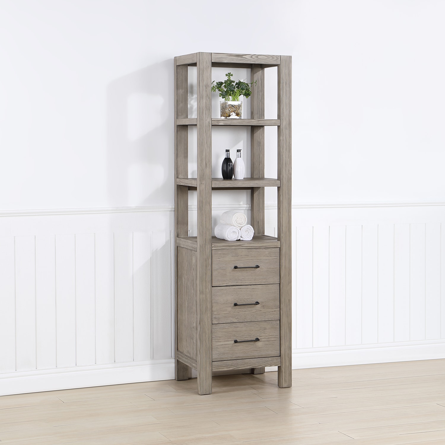 Vinnova 703822-SCA-FY 72-in Fir Wood Grey Finish Bathroom Vanity with Fir Wood Grey Finish Wood Top