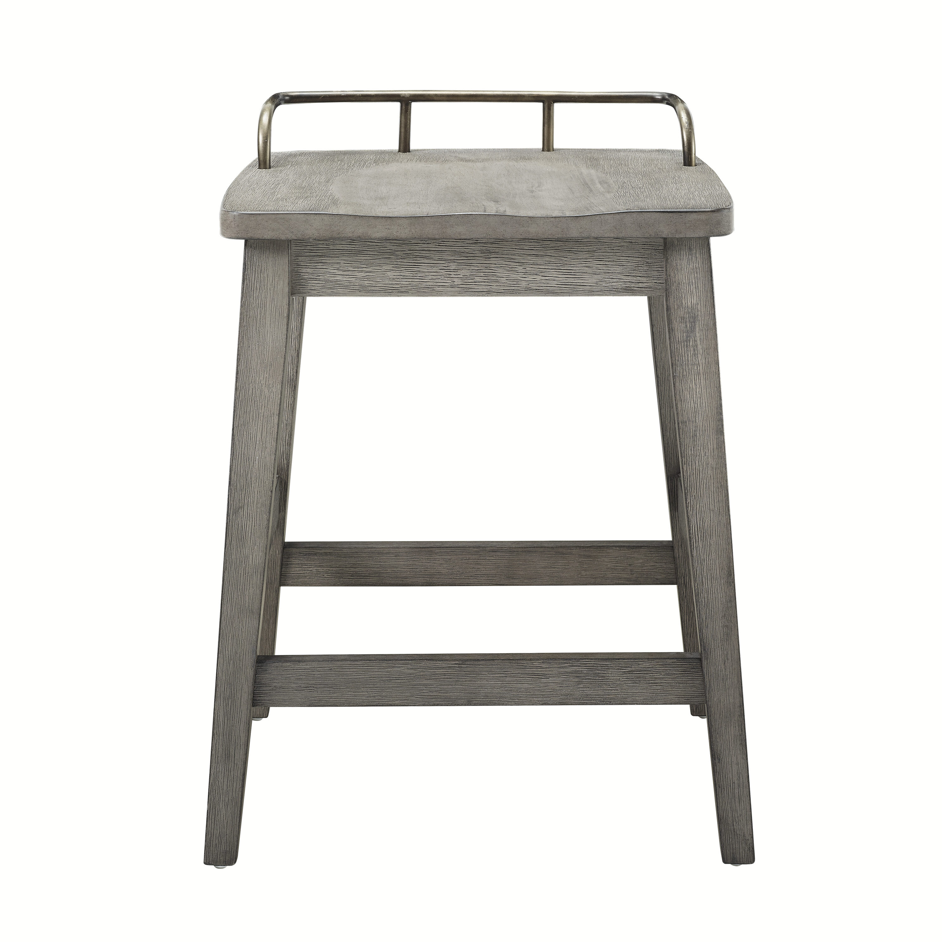 Rustic Gray Smokey Oak 27" Backless Saddle Counter Stool