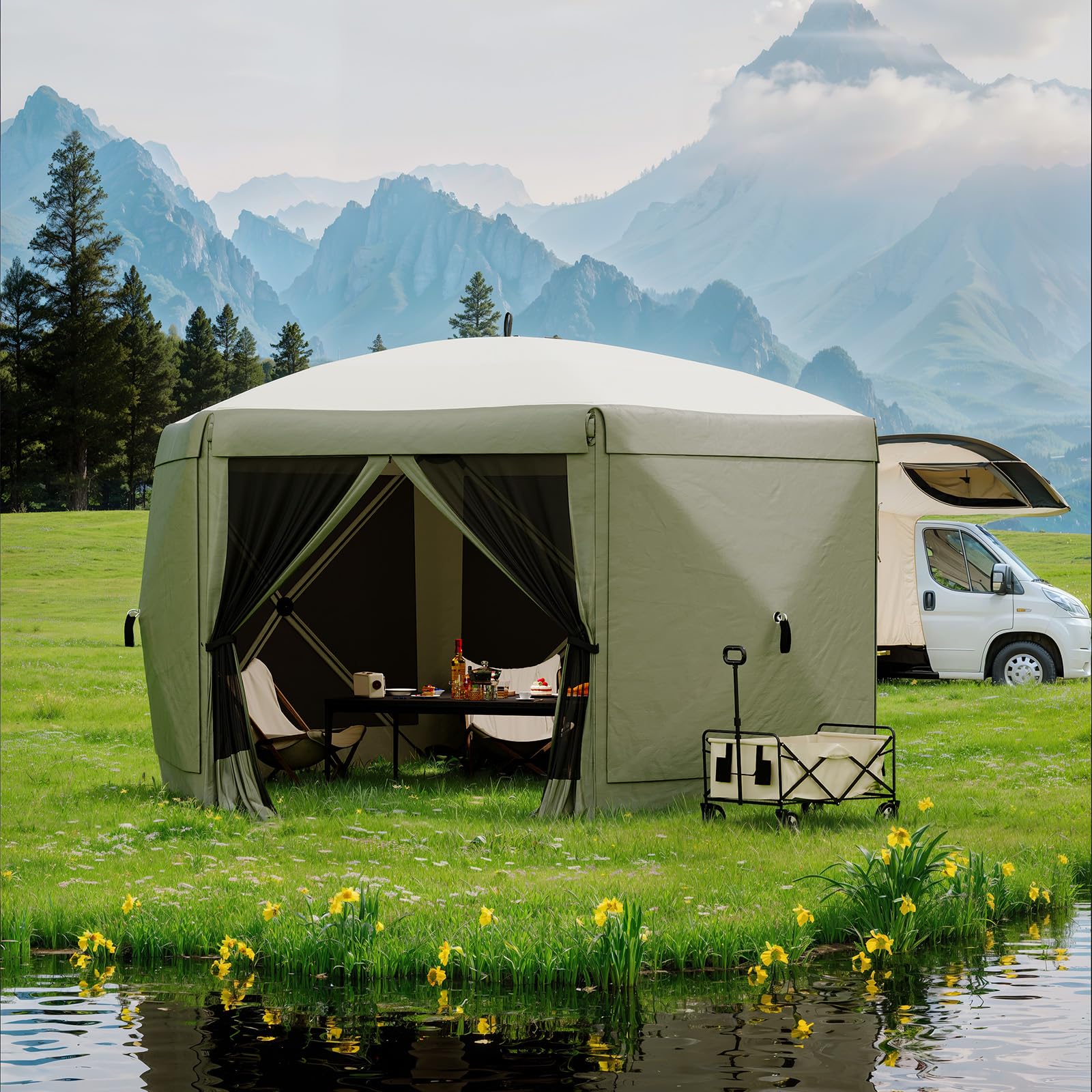IdealHouse F444FAYE-Q35G Wood-Resin-Gazebos - View #6