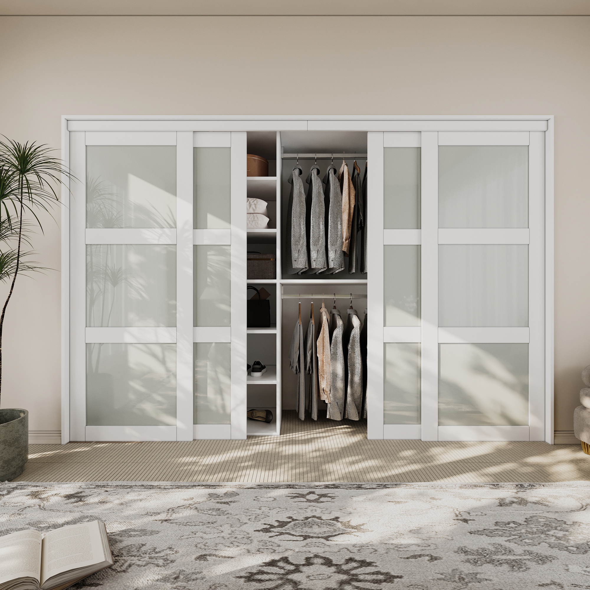 JUJUBON IN-CD-SLG-SD-3L-144 Bifold-Sliding-Closet-Doors - View #7