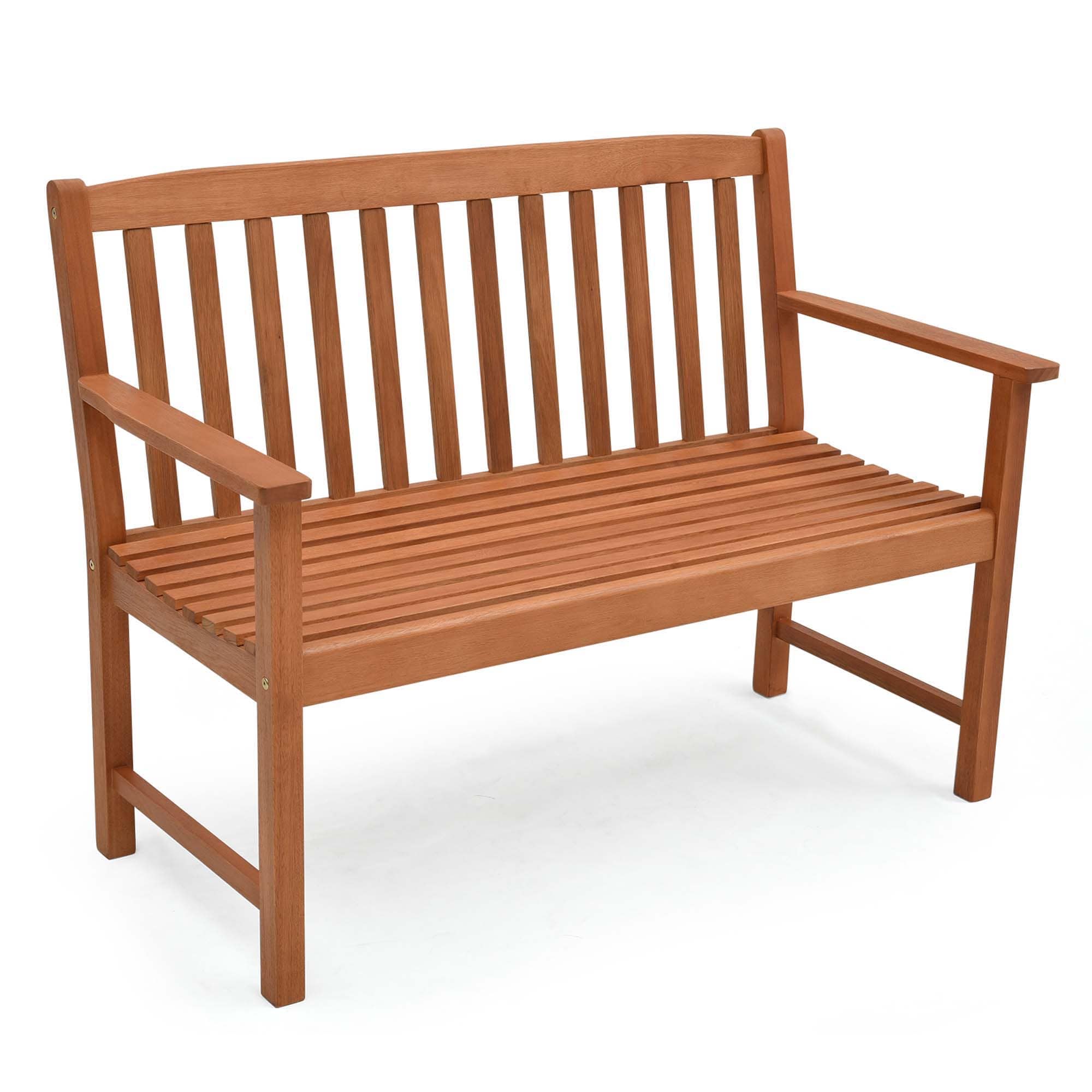 Costway LWS00067 48-Inches W x 35-Inches H Natural Eucalyptus Garden Bench