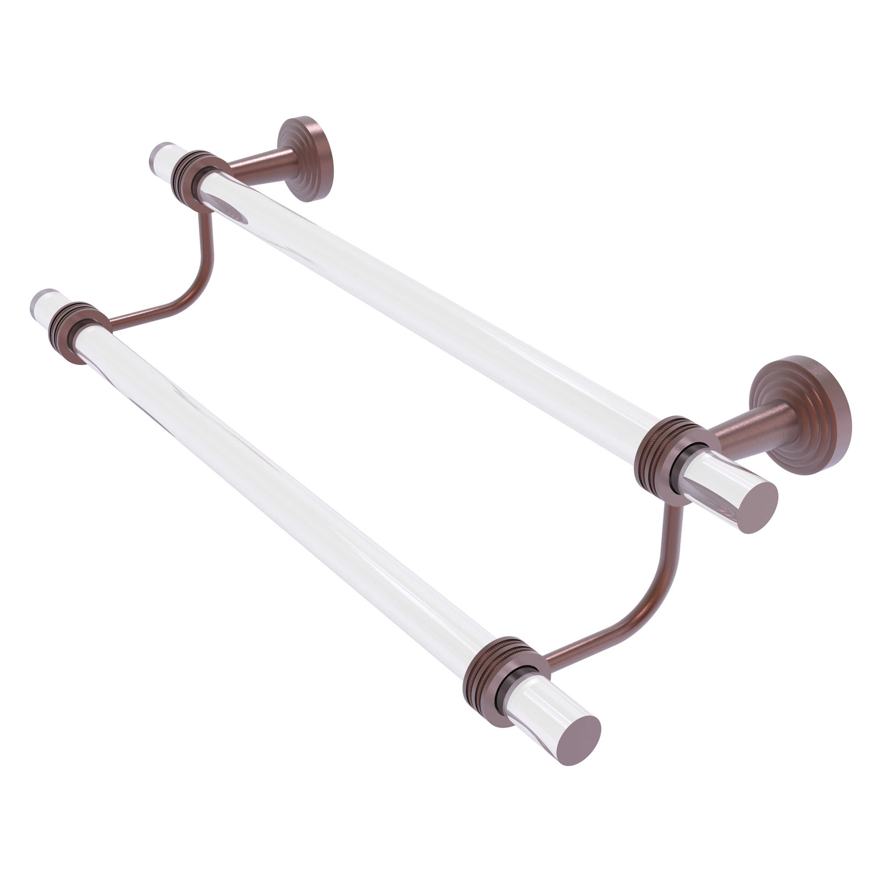 Allied Brass PB-72D-18-CA Pacific Beach 18-in double Antique Copper Wall mount Double Towel Bar