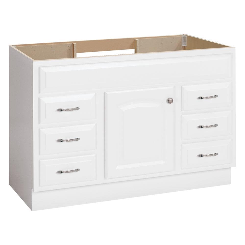 Project Source V26149-PS 48-in White Bathroom Vanity Base Cabinet without Top