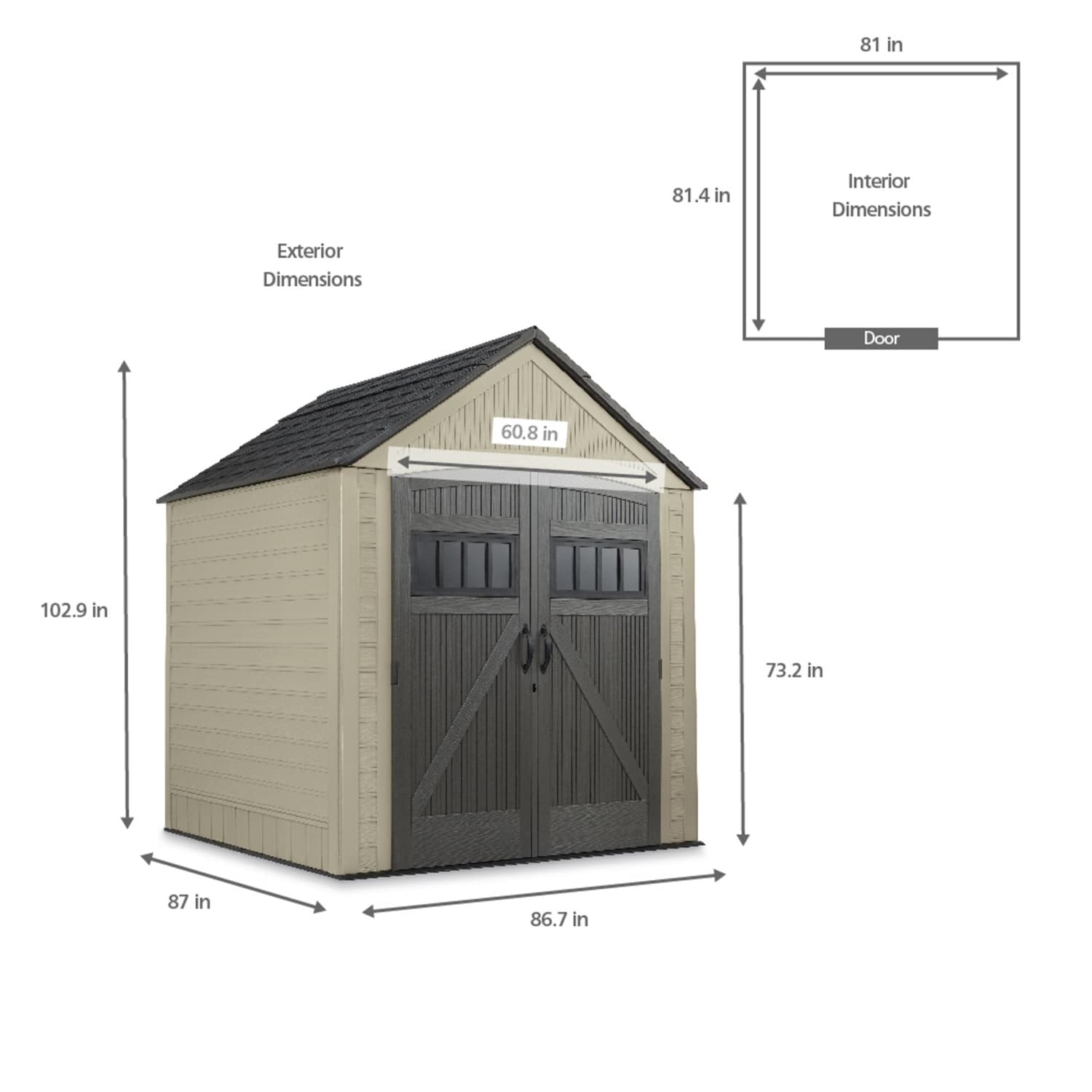Rubbermaid Roughneck Modular Large Vertical Outdoor Storage Shed - RHP3673  