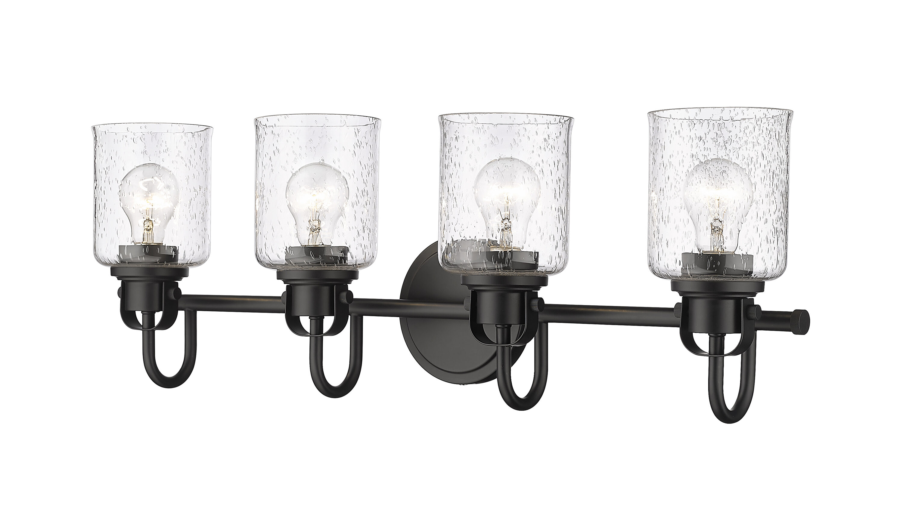 Z-Lite 340-4V-MB Kinsley 28-in 4 -Light Matte Black Transitional Vanity light