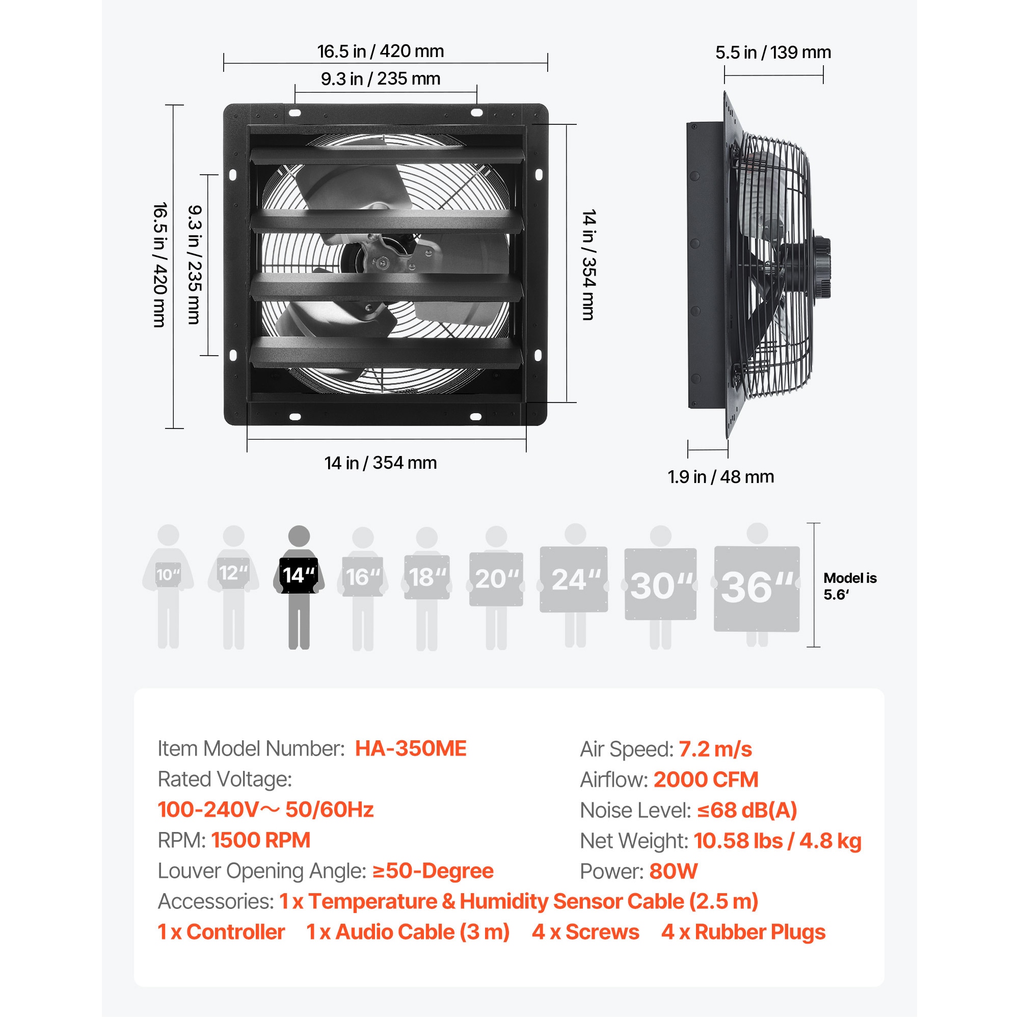 Dimakai DI-VE445973P Wall-Mounted-Fans - View #5