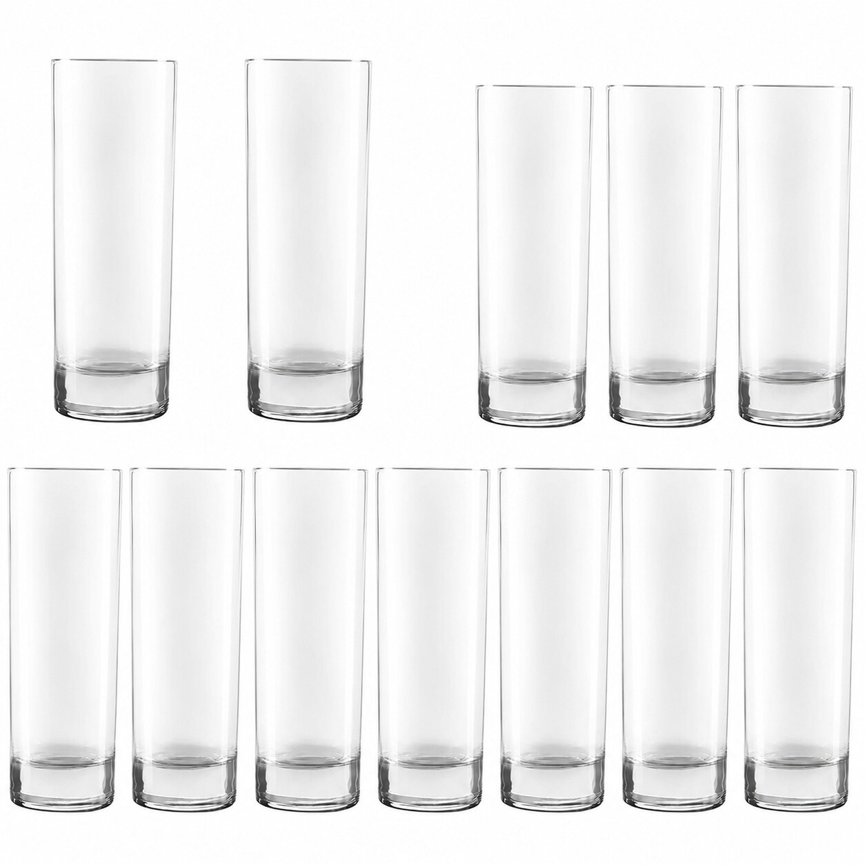 Aoibox  10 oz Clear Heavy Base Highball Cocktail Drinking Glasses for Juice Beer and Beverages Set of 12
