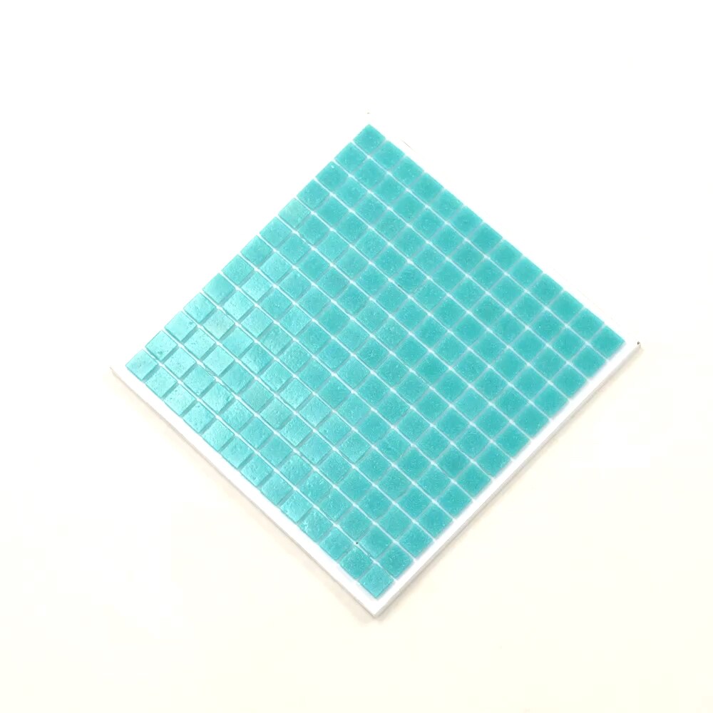Neon Aqua Green 12" x 12" Iridescent Glass Mosaic Tile