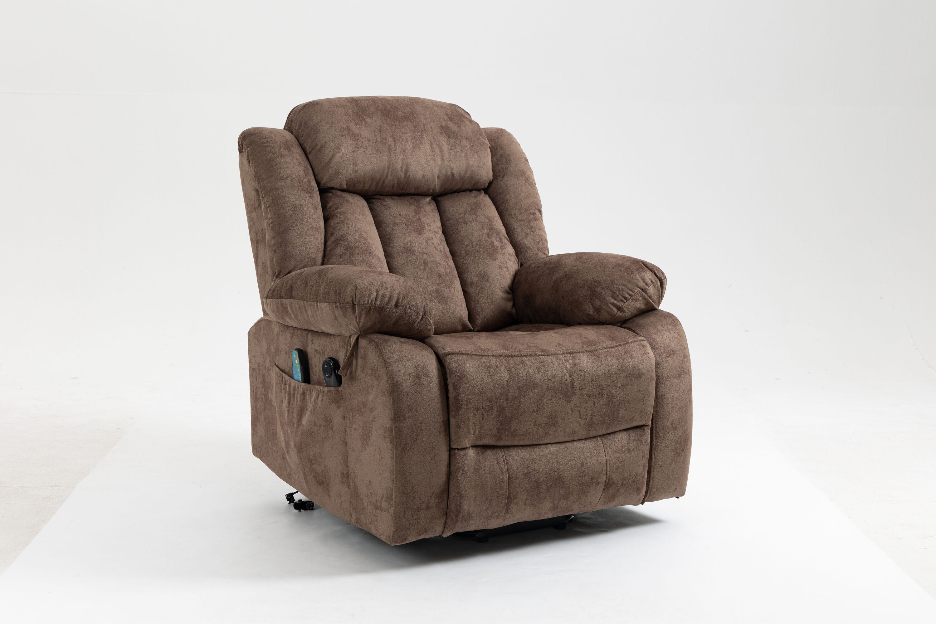 Canmov Power Lift Recliner Camel Velvet Powered Reclining Recliner with  Lift Assistance