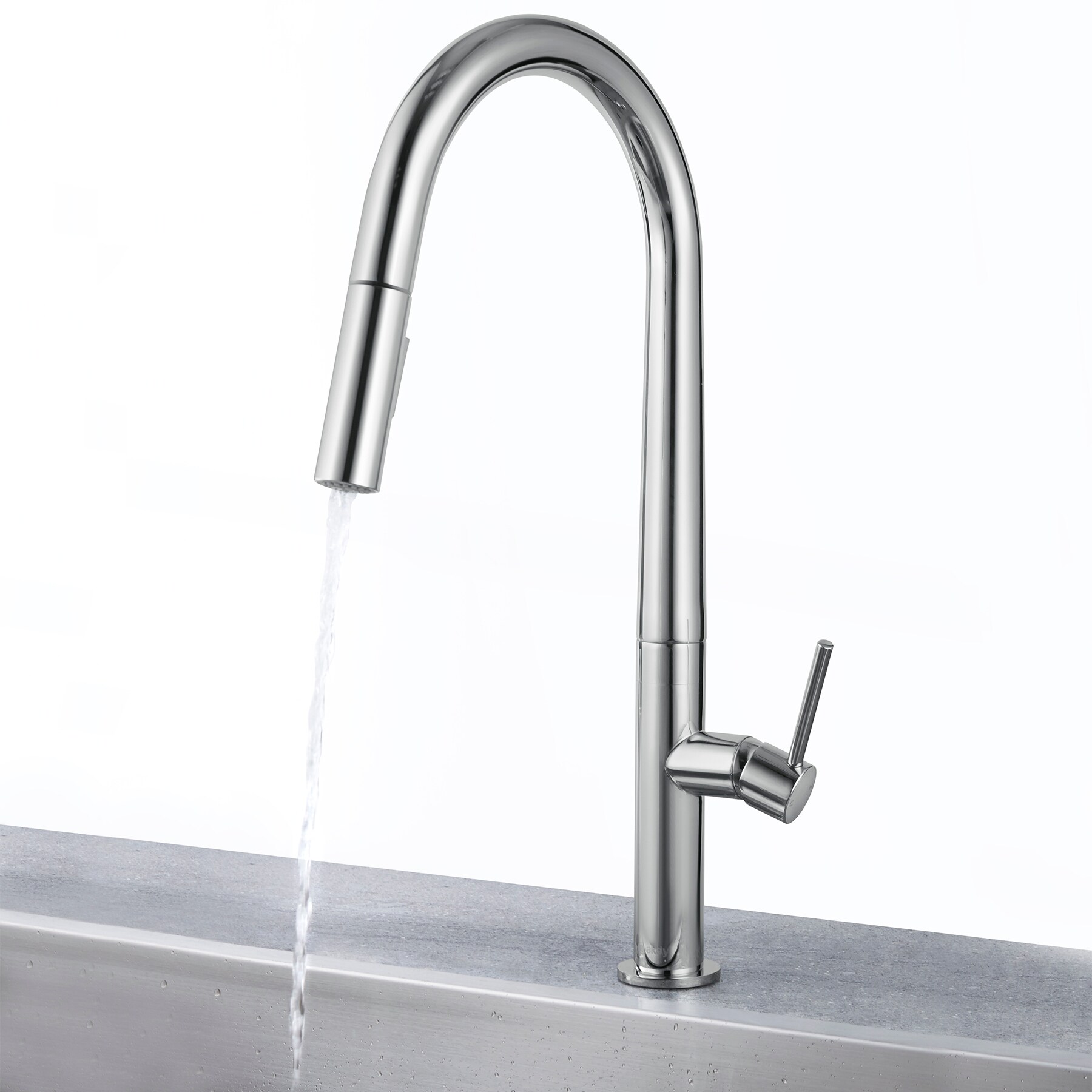 AKDY Chrome Single Handle Pull-down Kitchen Faucet at Lowes.com