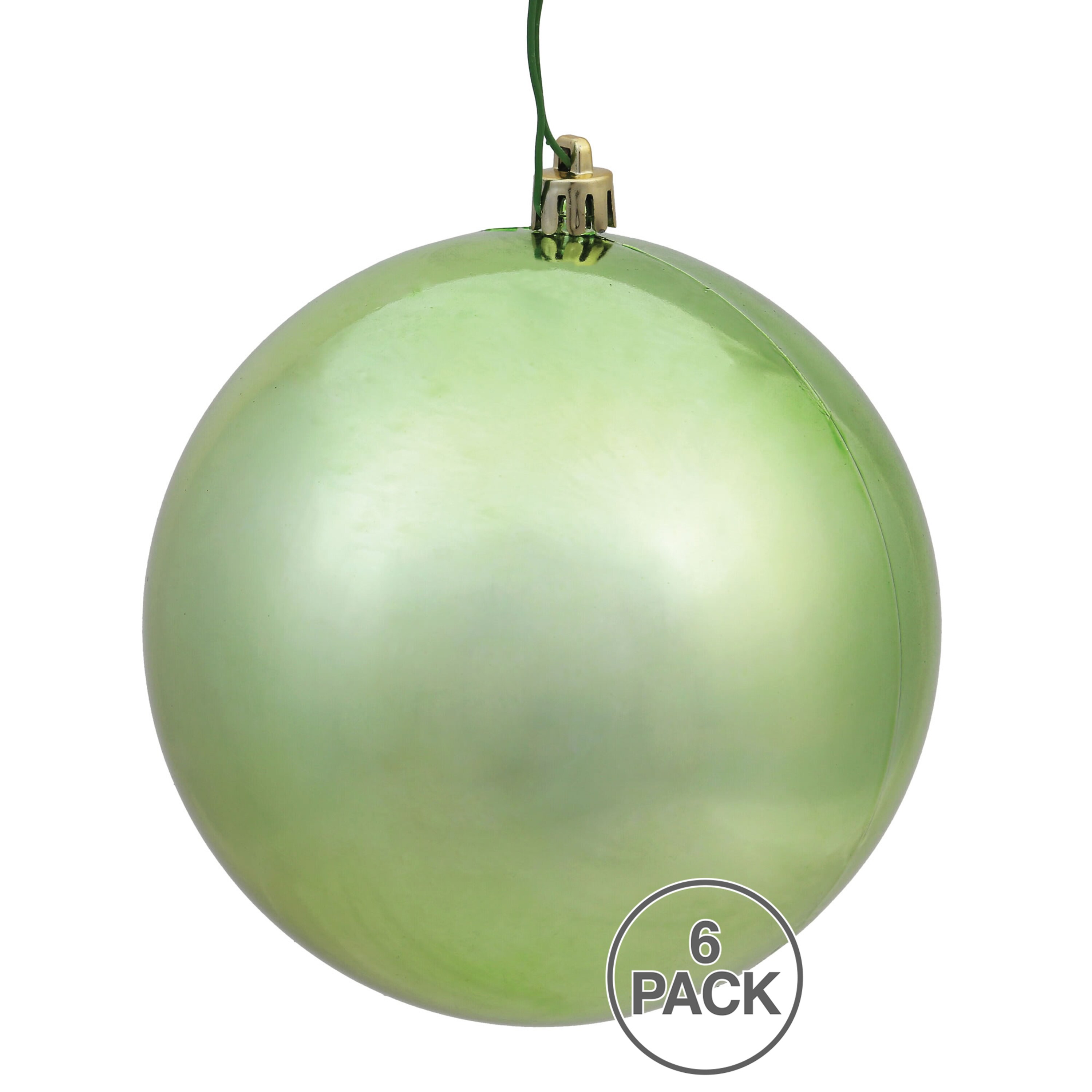 Vickerman 6-Pack Green Standard Indoor Ornament Shatterproof at Lowes.com