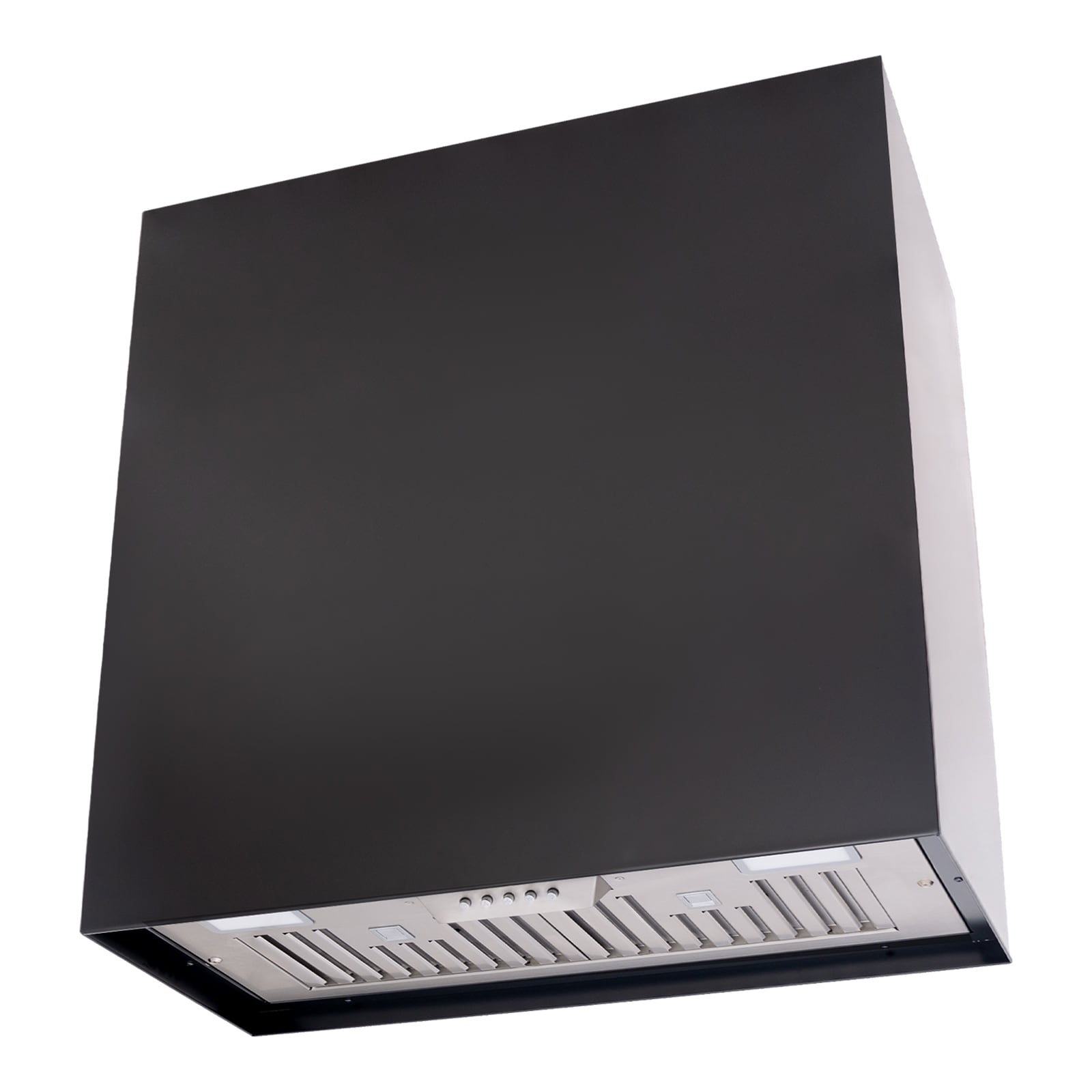 Jet Black Stainless Steel Wall Mounted Range Hood with Charcoal Filter