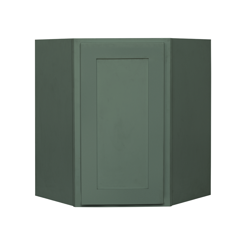 RELIABILT LS-SB-DC2436R Monroe 24-in W x 36-in H x 24-in D Basil Green Diagonal Corner wall Ready to assemble Plywood Cabinet (Recessed Panel Shaker)