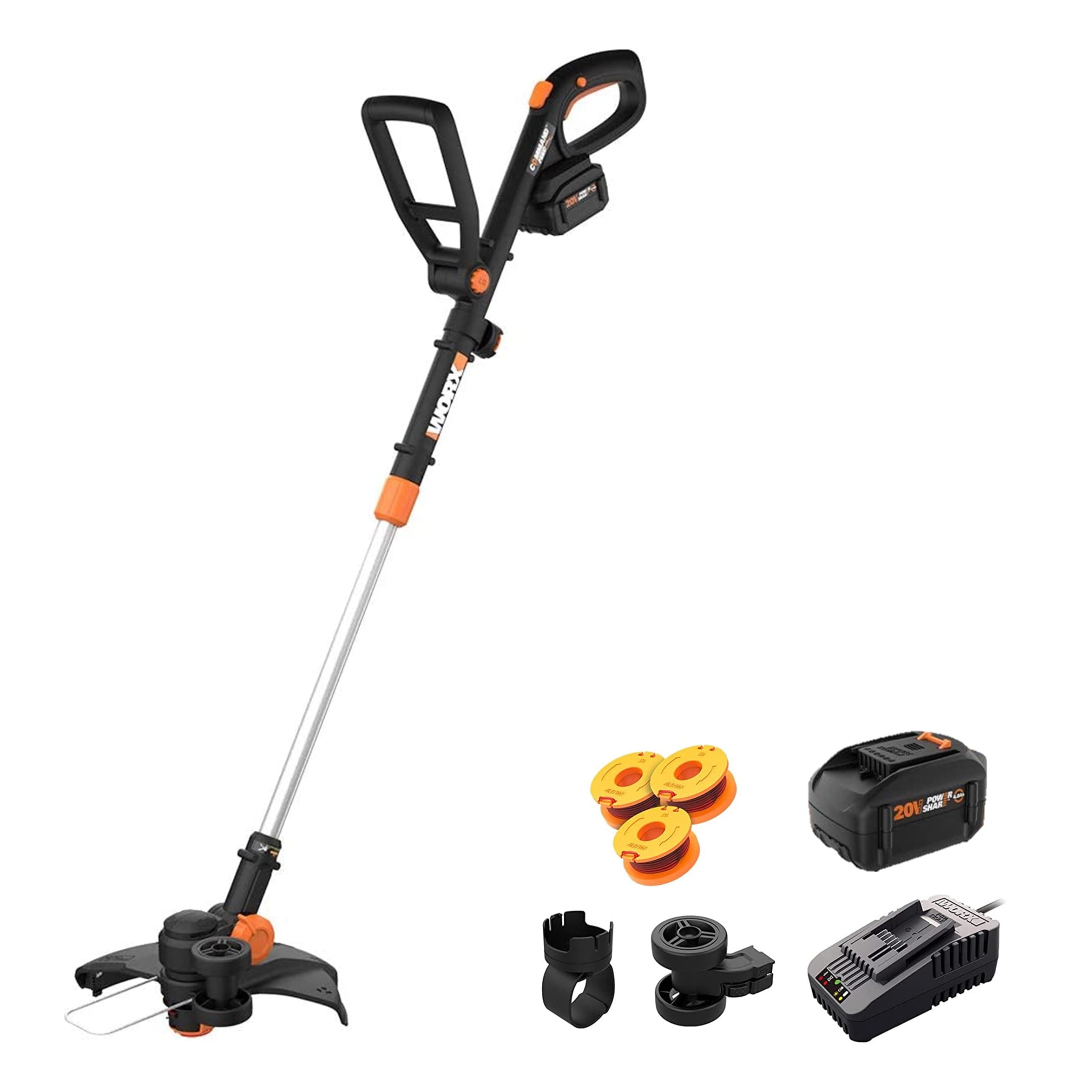 WORX 20-volt 12-in Telescopic Cordless String Trimmer Edger Capable 4 Ah (Battery and Charger Included) in the Cordless Electric String department at Lowes.com