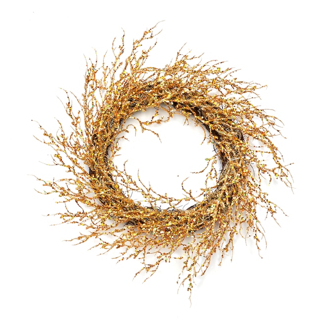 Worth Imports 22-in Gold Twig Artificial Christmas Wreath in the ...