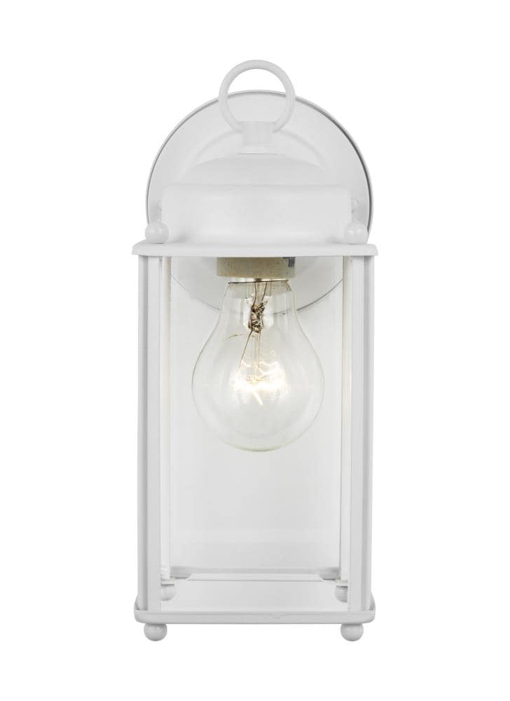 Generation Lighting 8593-15 New Castle 1 -Light 10.25-in H White Hardwired Outdoor Wall Light
