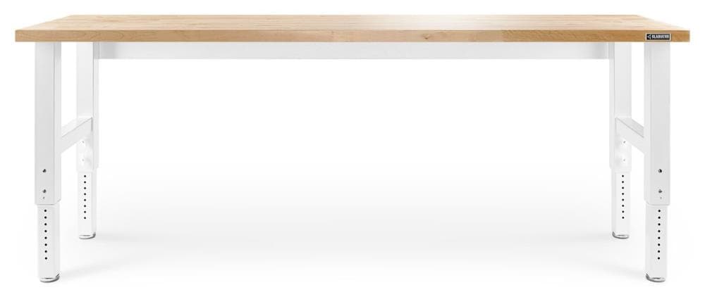 Seville Classics UltraHD Heavy Duty Rolling Cabinet Workbench Table w/  Solid Wood Top, Workstation for Garage, Warehouse, Office, Workshop, 28 W  x 18 D x 34.5 H, Granite, 2-Door 