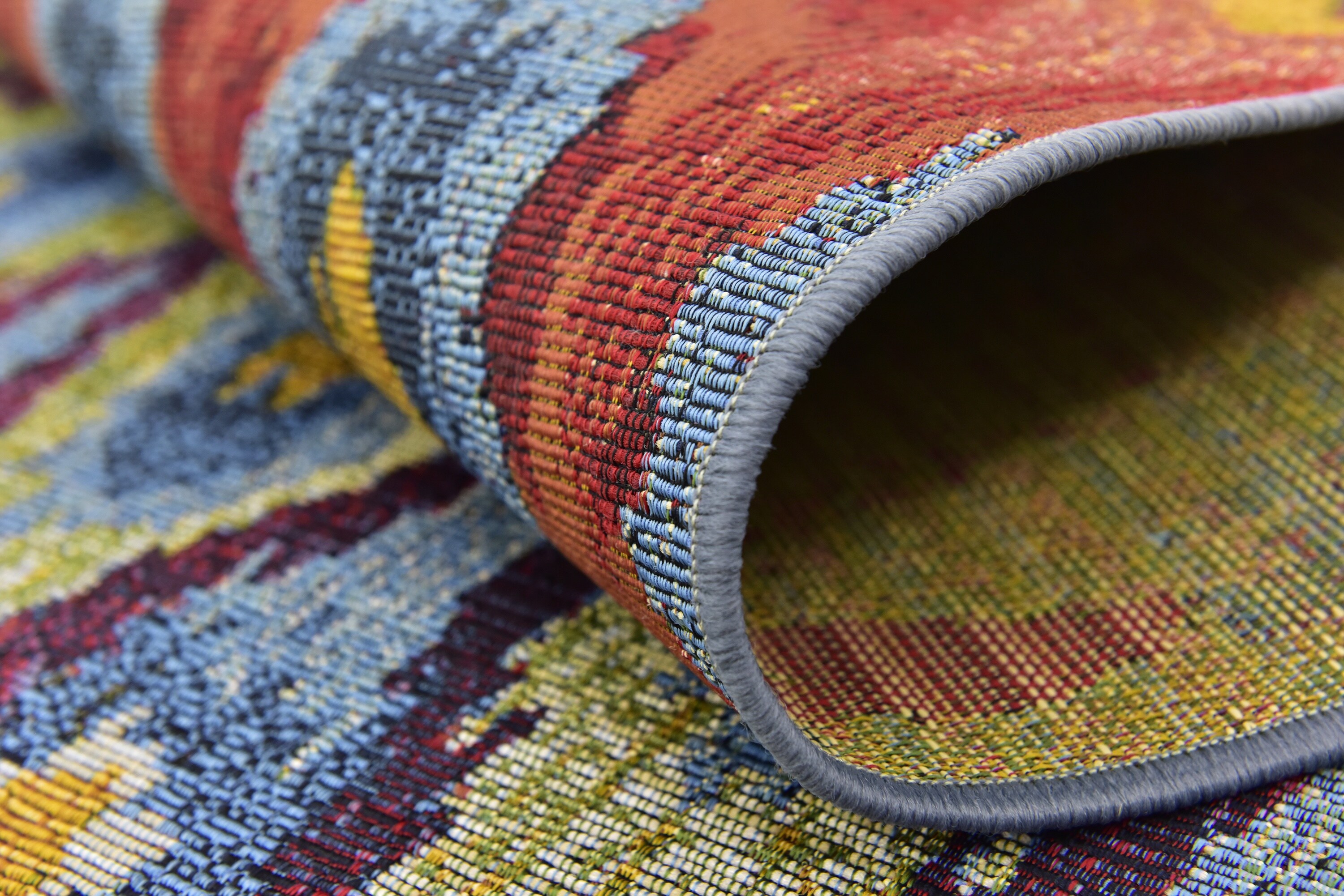 Colorful Ikat 4' x 6' Synthetic Outdoor Rug