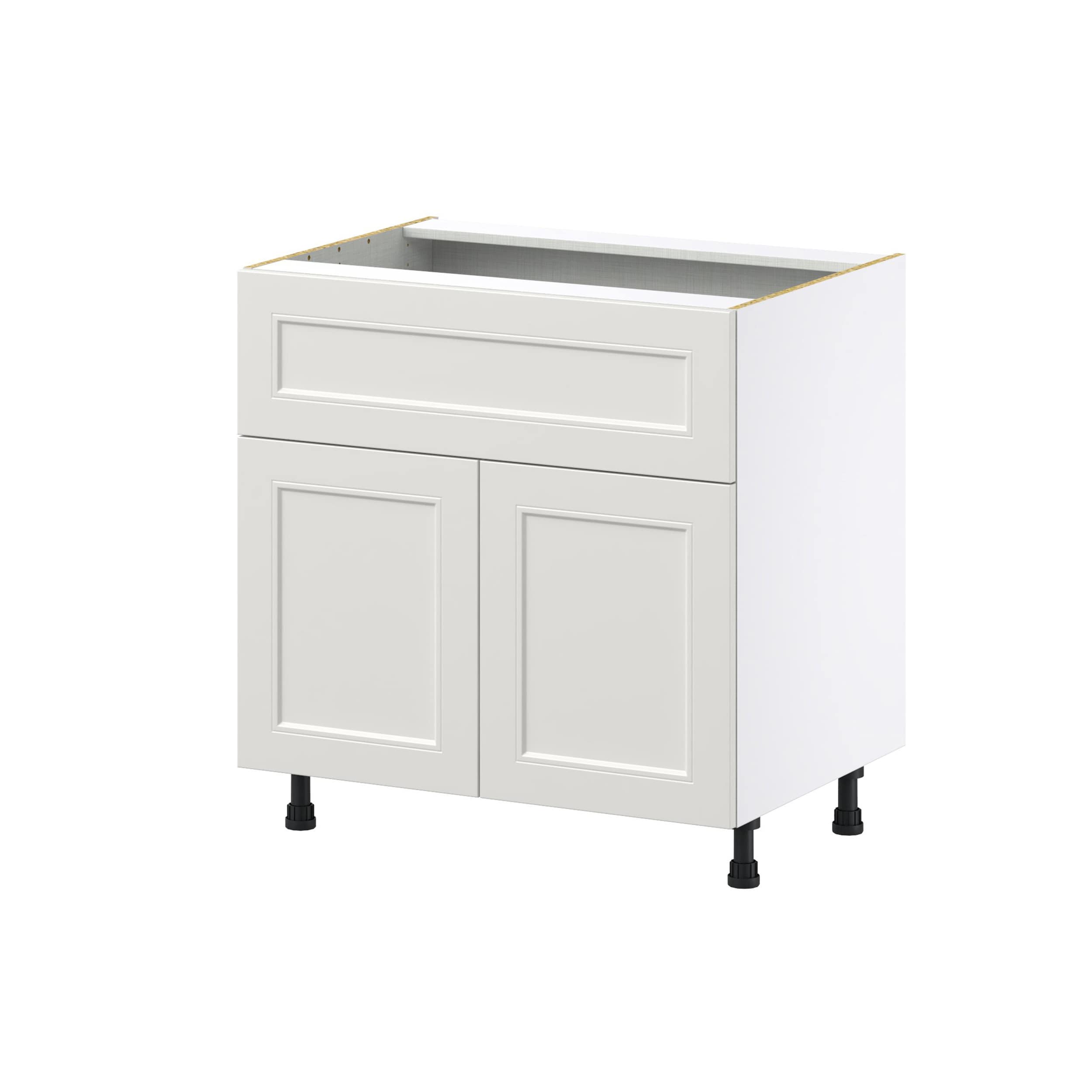 Hugo&Borg Belcourt 33-in W x 34.5-in H x 25-in D Gray Painted 1-Drawer Base Fully Assembled Cabinet (Recessed Panel Shaker Style)