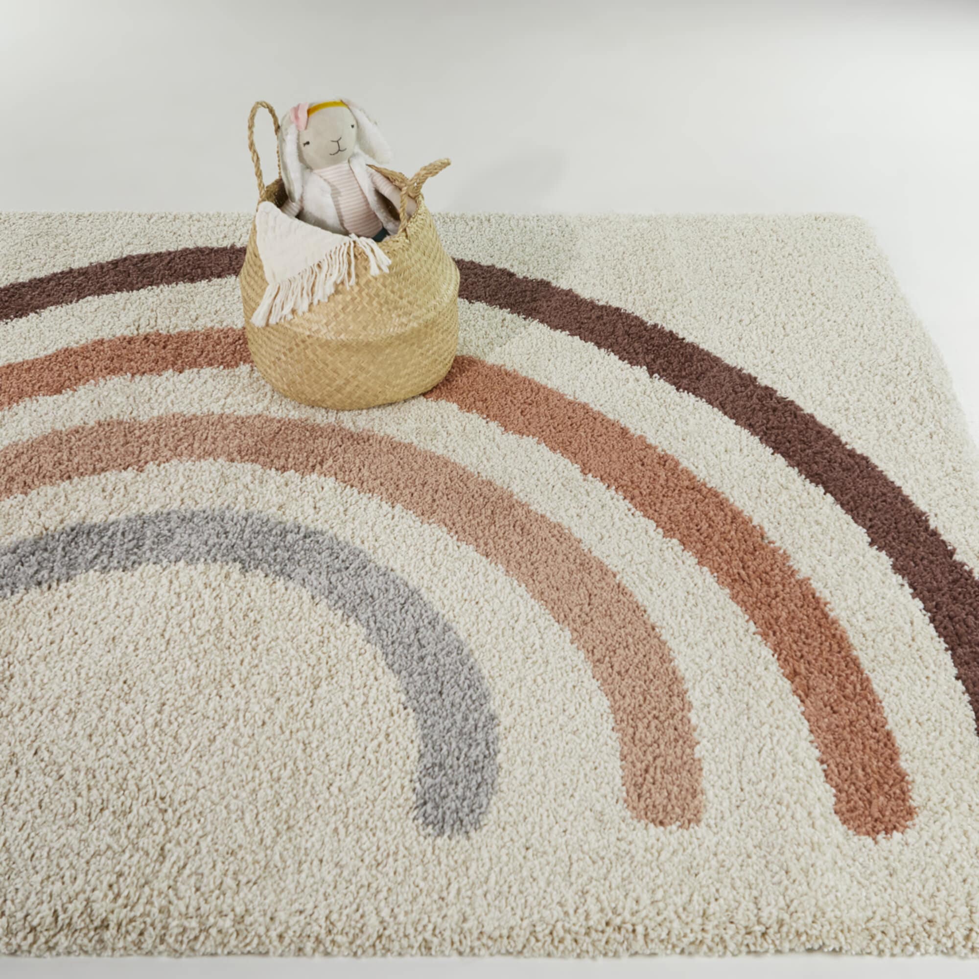 Balta 3106439 4 x 5 (ft) Polypropylene Cream Rectangular Indoor Stripe Mid-Century Modern Area rug