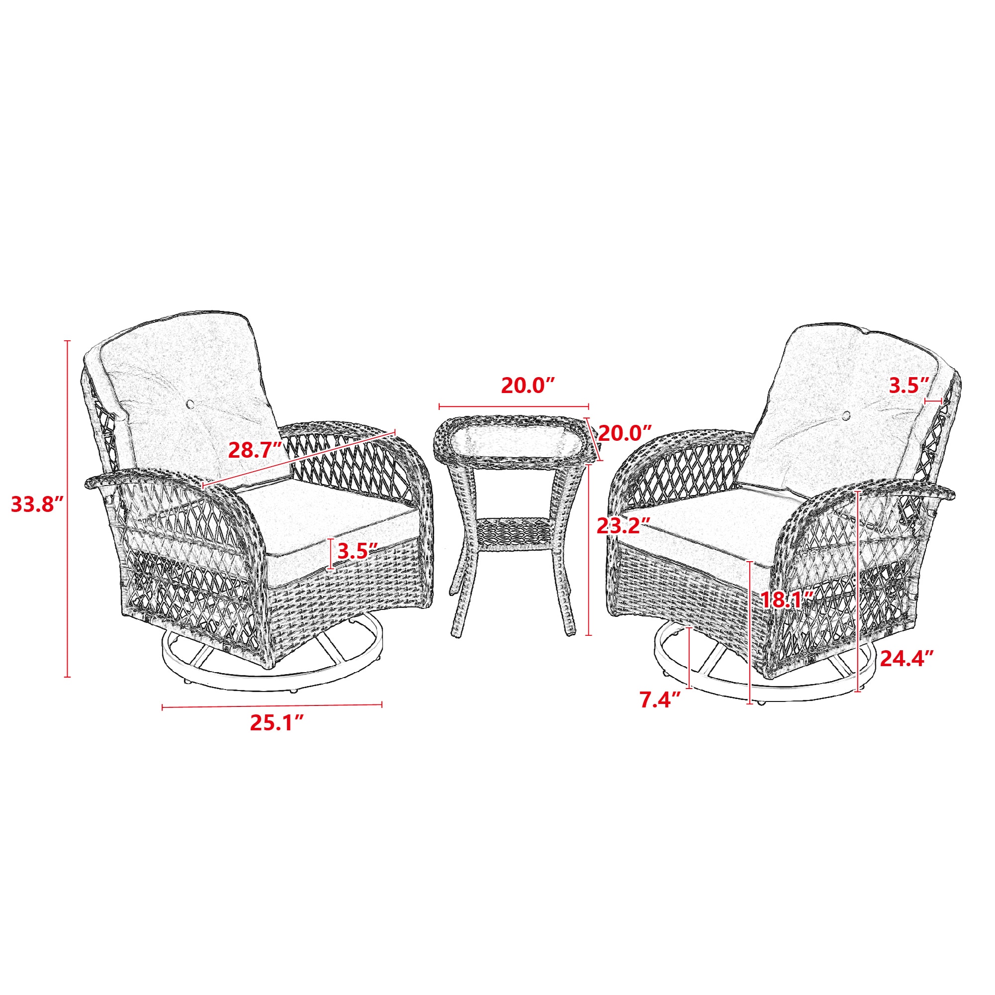 Bybafun YB0600045 Patio-Conversation-Sets - View #6