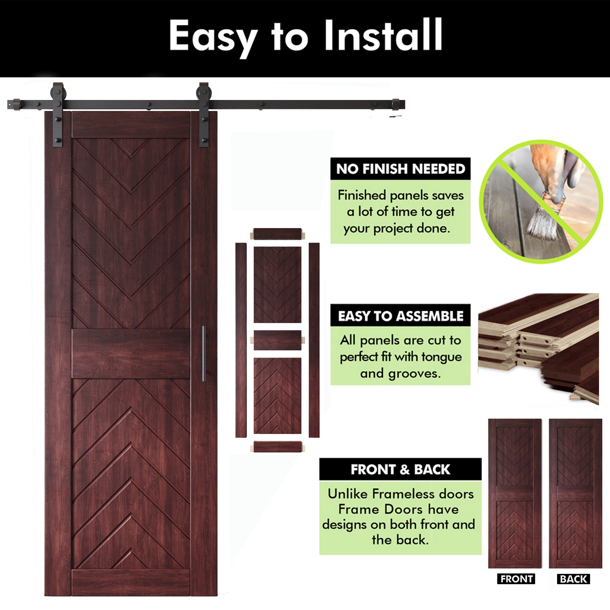 HOMACER YT1H066C-JT4-3084-RD Barn-Doors - View #3