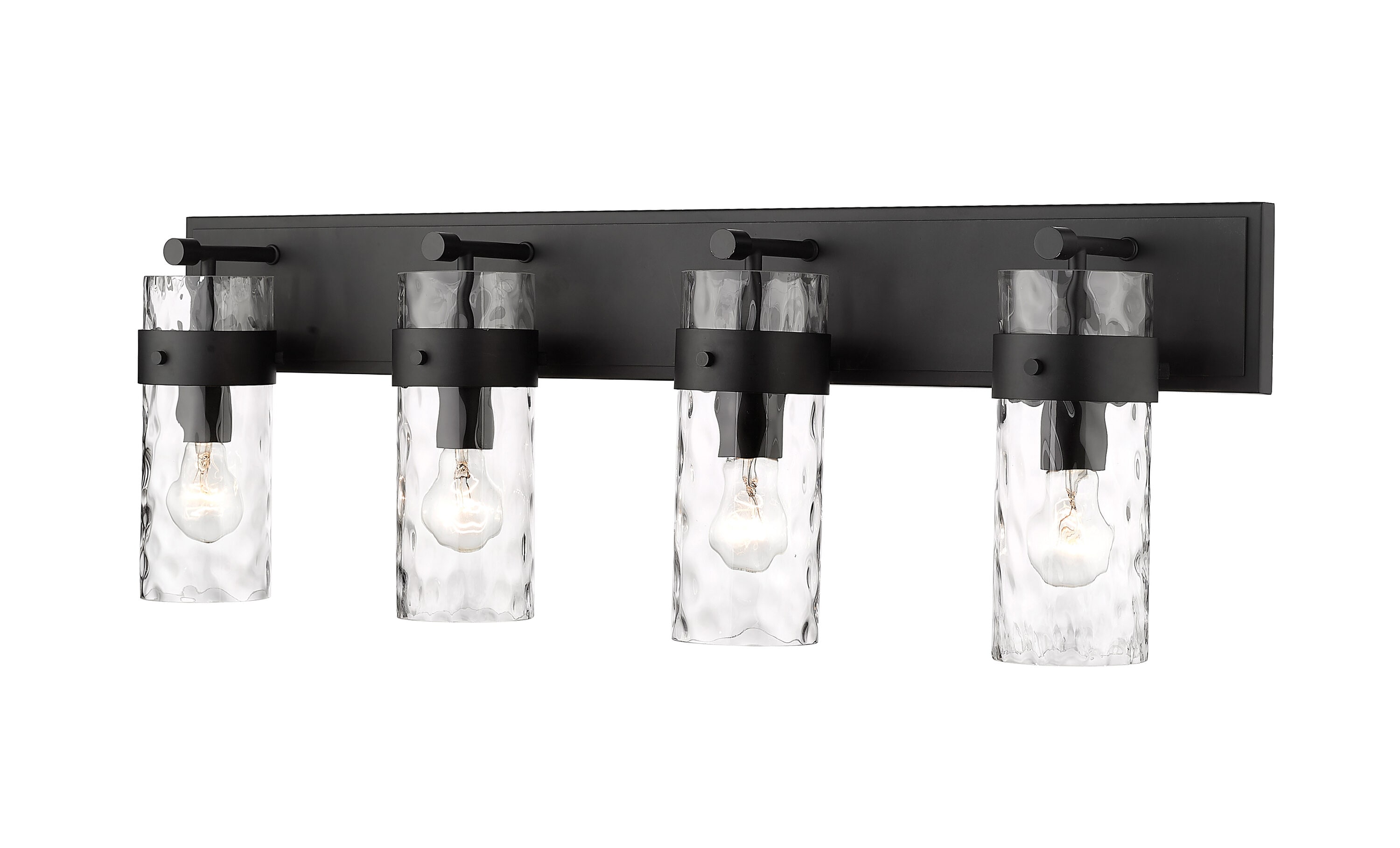 Z-Lite 3035-4V-MB Fontaine 34-in 4 -Light Matte Black Transitional Vanity light