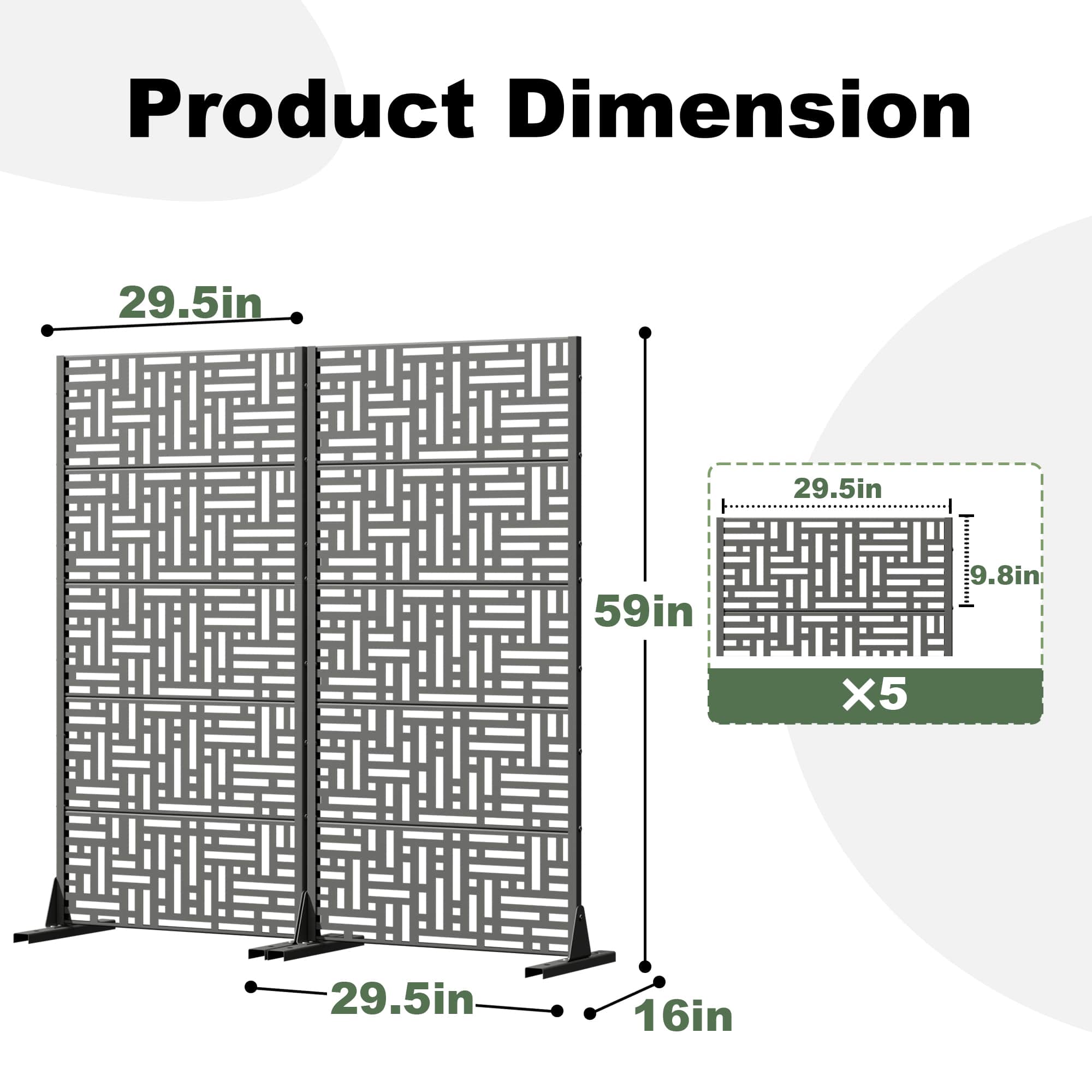 Vynxaria 2Pcs 59in H x 30in W Urban Maze Geometric Cutout Freestanding ...