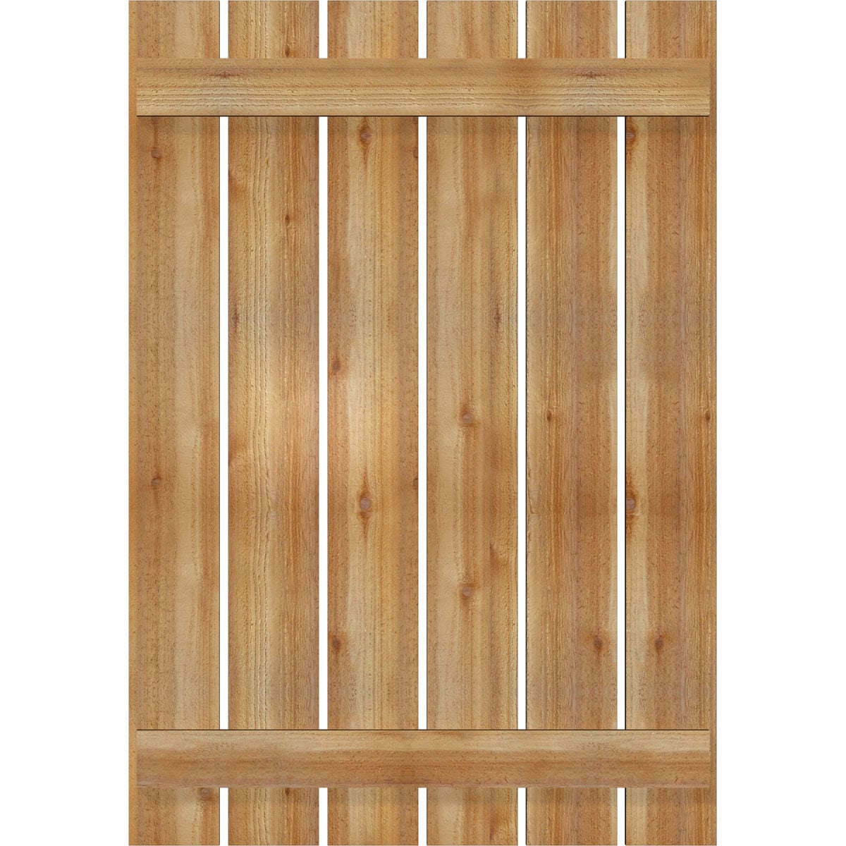 Ekena Millwork RBS06S35X050RWR 34.75-in W x 50-in H Unfinished Paintable/Stainable Board and batten Spaced Wood Exterior Shutters ( 2 -Pack )